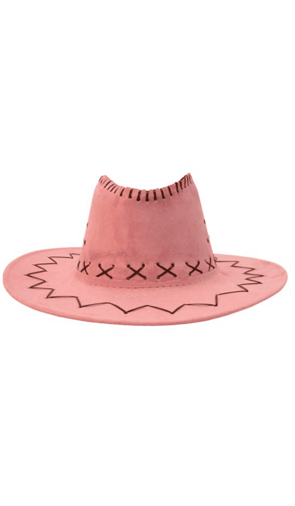 Cowgirl hat pink black stitching
