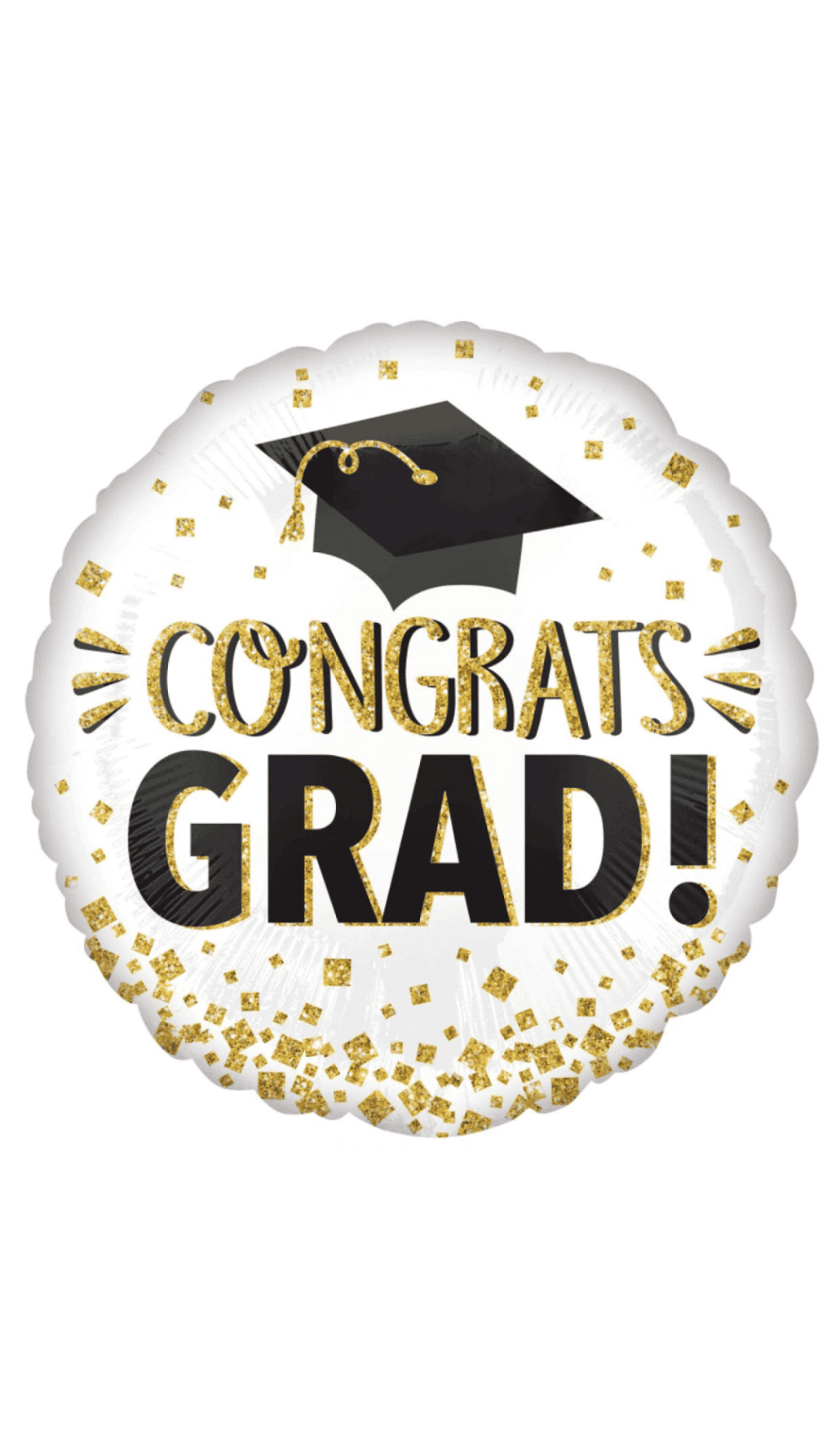 Congrats Grad Gold Glitter Foil Balloon