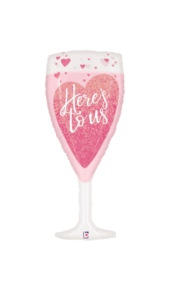 Pink Champagne Glass Foil Shape Balloon
