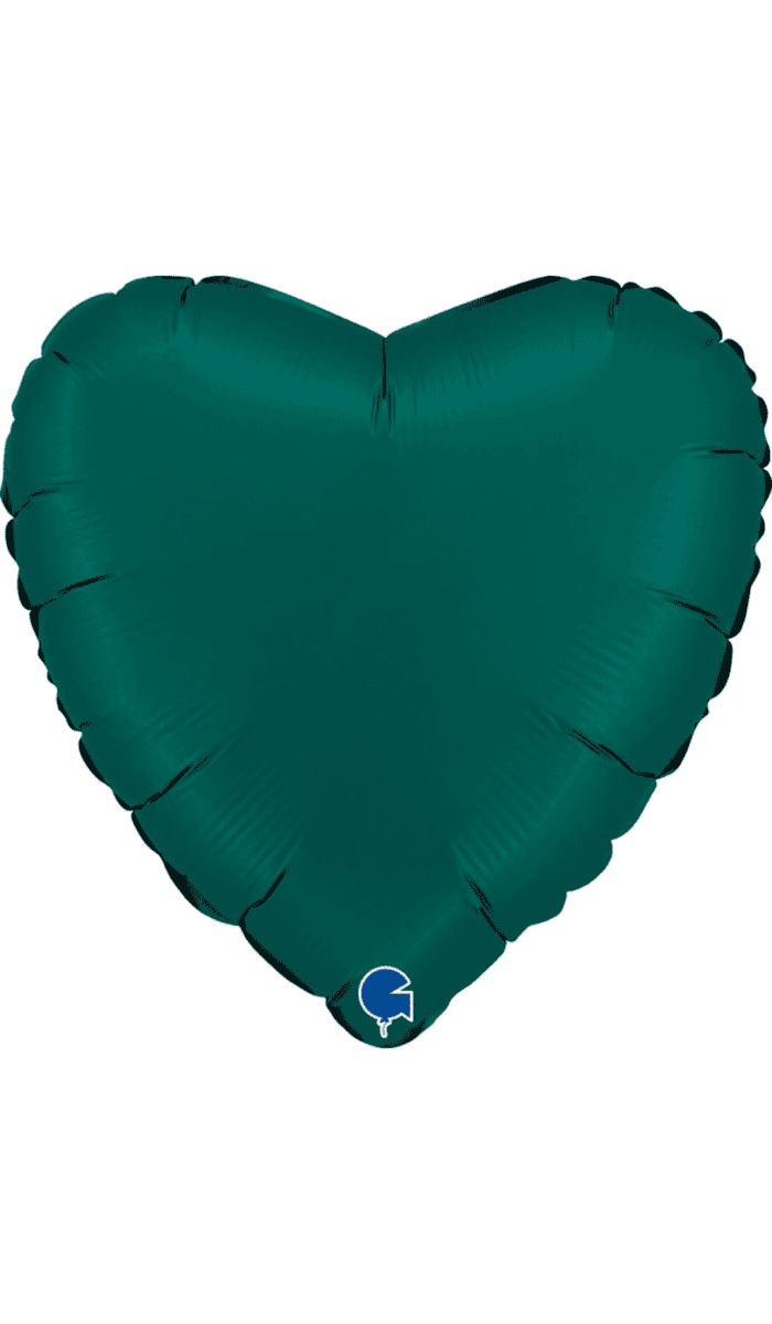 Plain Foil Heart Satin Emerald Balloon