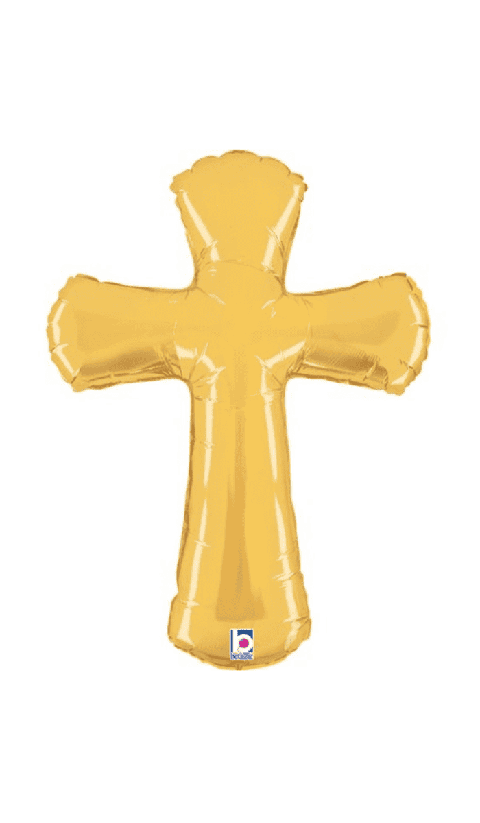 gold cross foil balloon