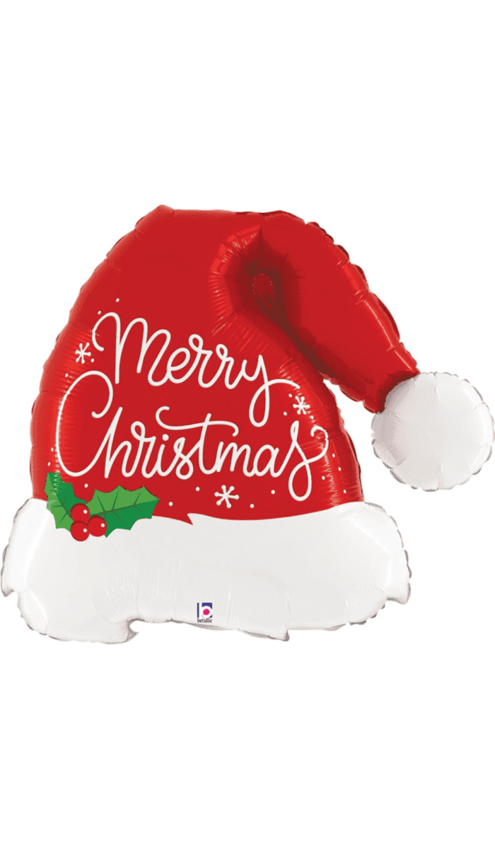 santa hat foil balloon
