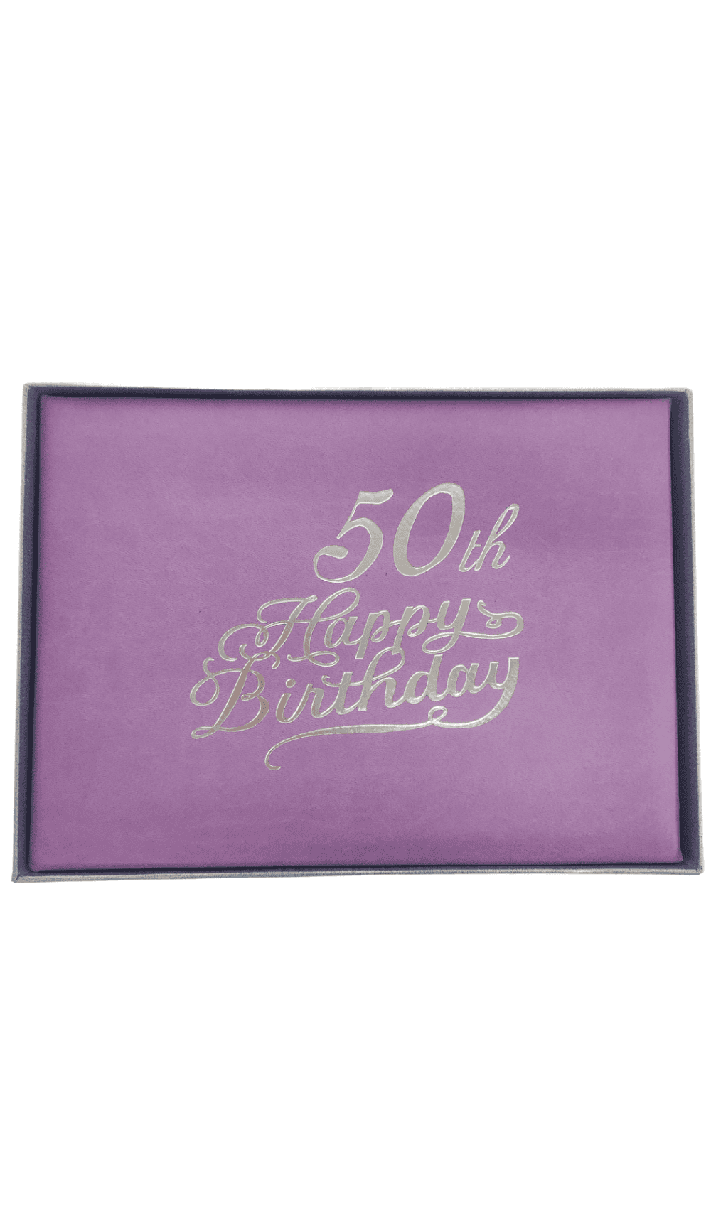 50th Birthday Guest Book Lilac Silver