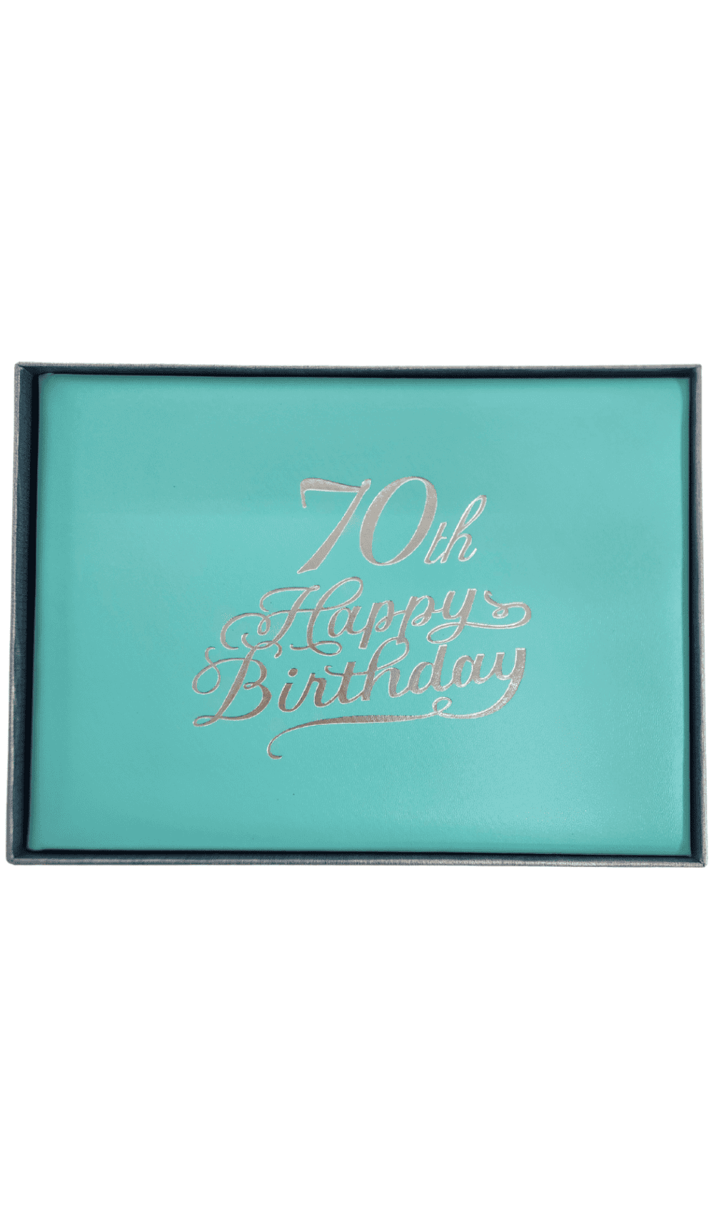 70th Birthday Guest Signature Book Aqua