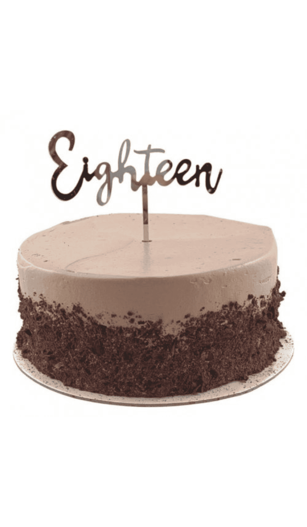 Acrylic cake topper silver eighteen 18th birthday
