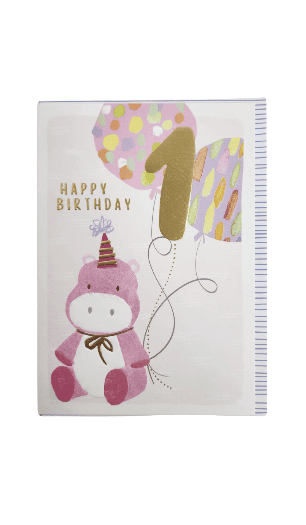 Card Happy 1st Birthday Pink