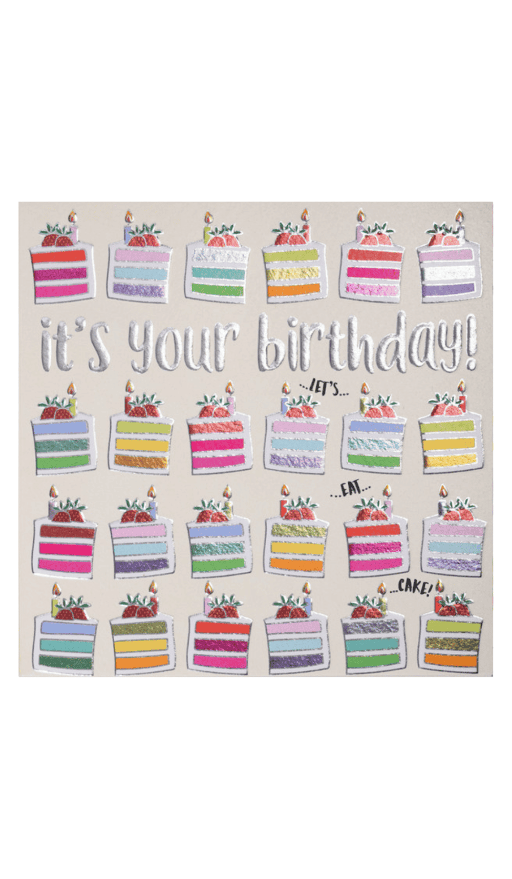 Happy Birthday rainbow cake card