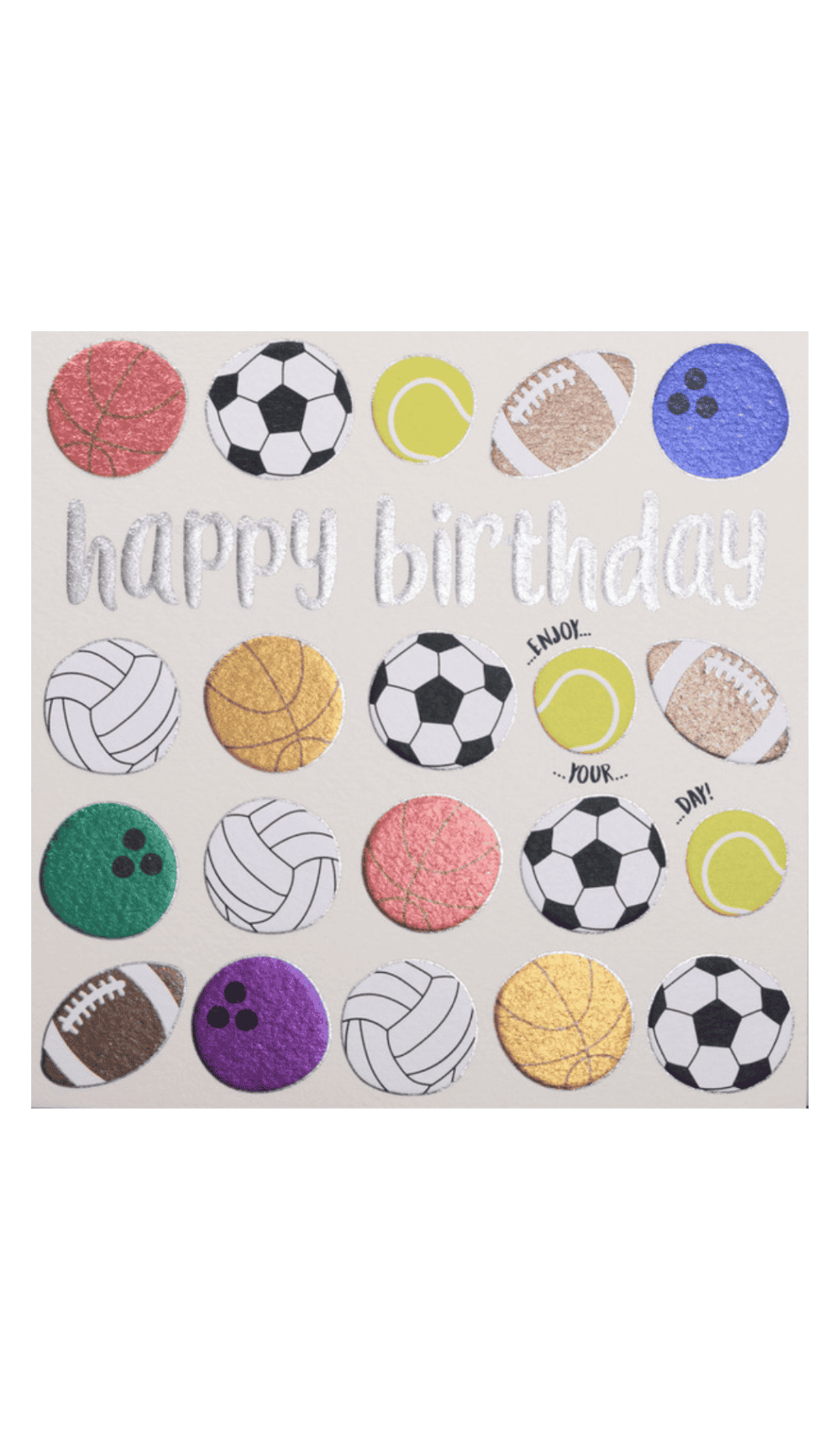 Happy Birthday card sports balls