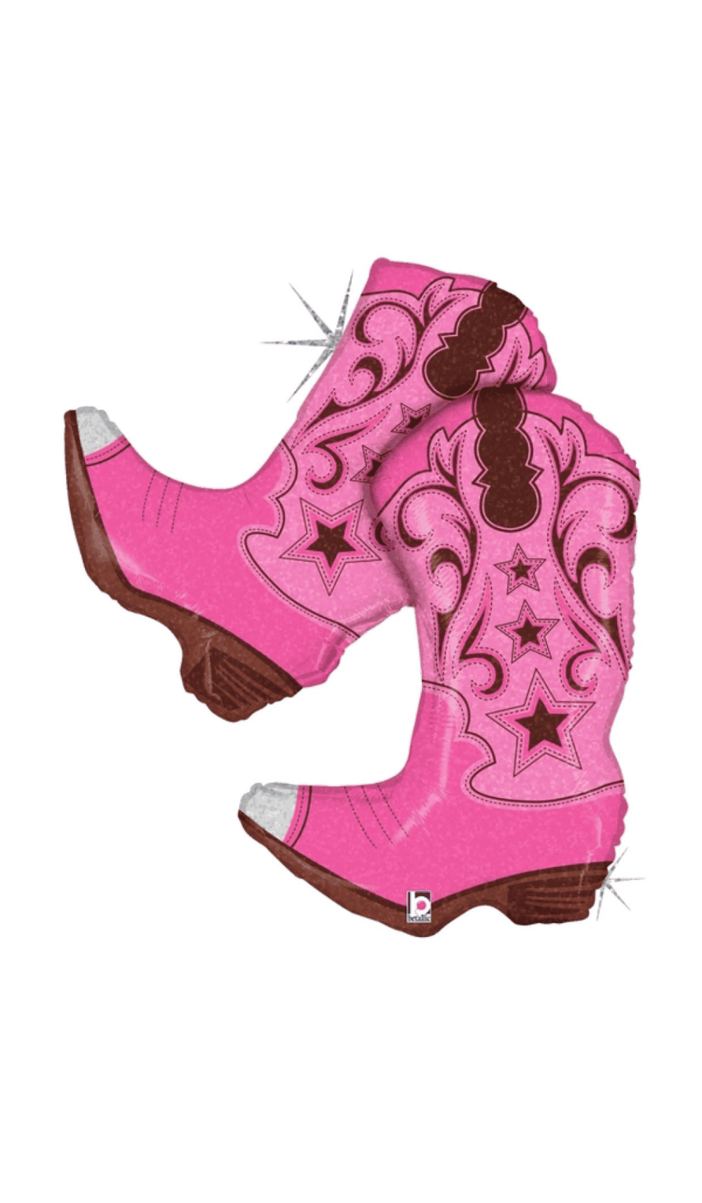 Cowgirl Pink Dancing Boots Foil Balloon Shape