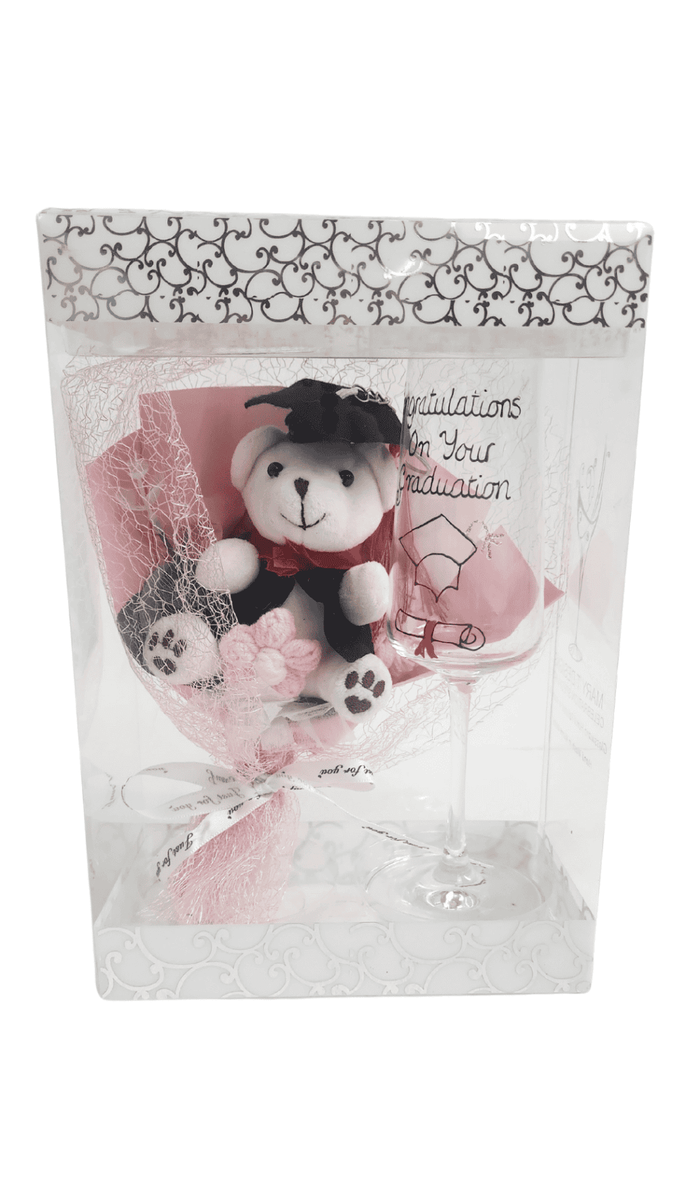 Graduation Champagne Flute Teddy Bear Keyring