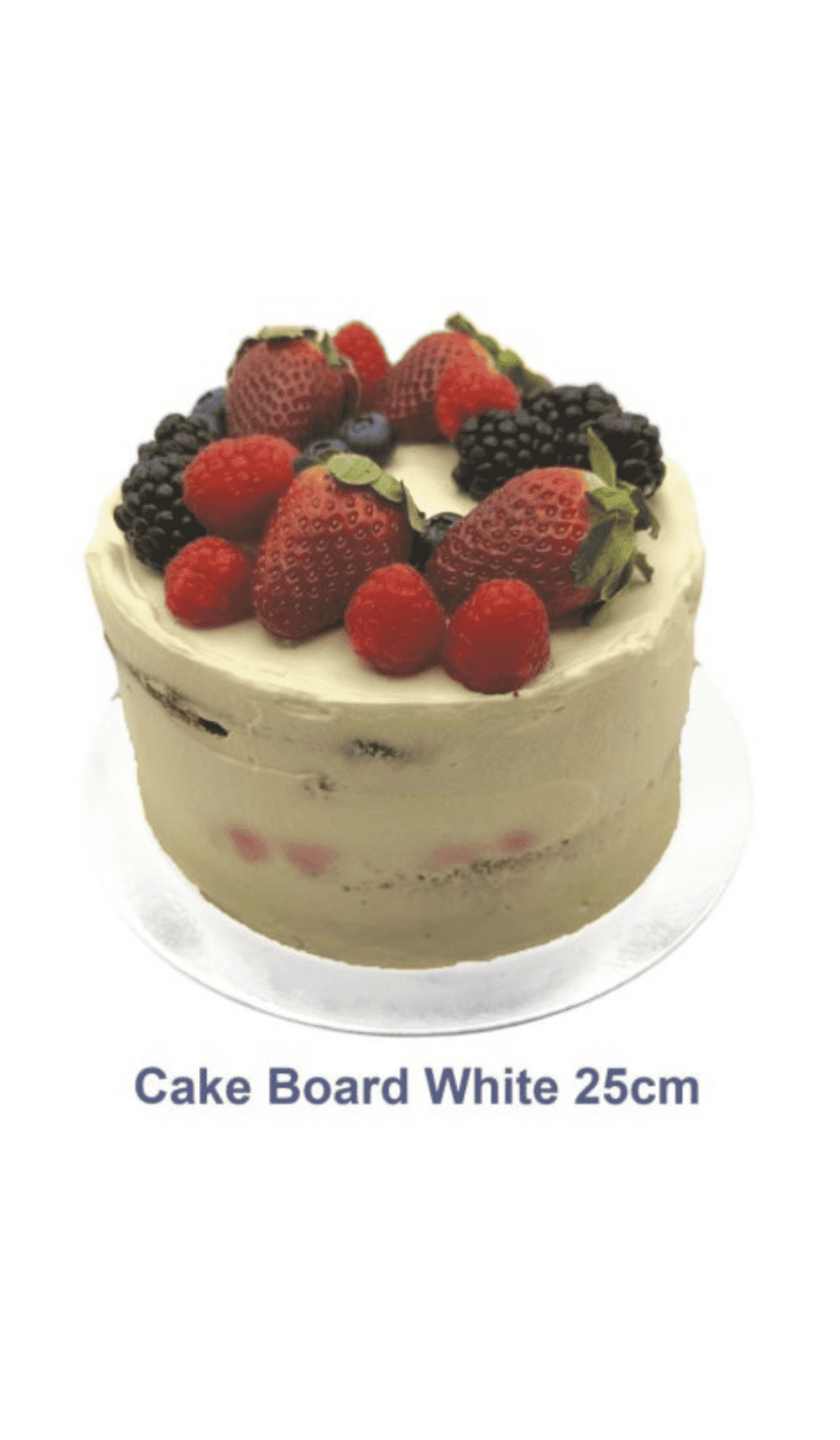 Cake Board White Gloss Masonite 5mm 25cm