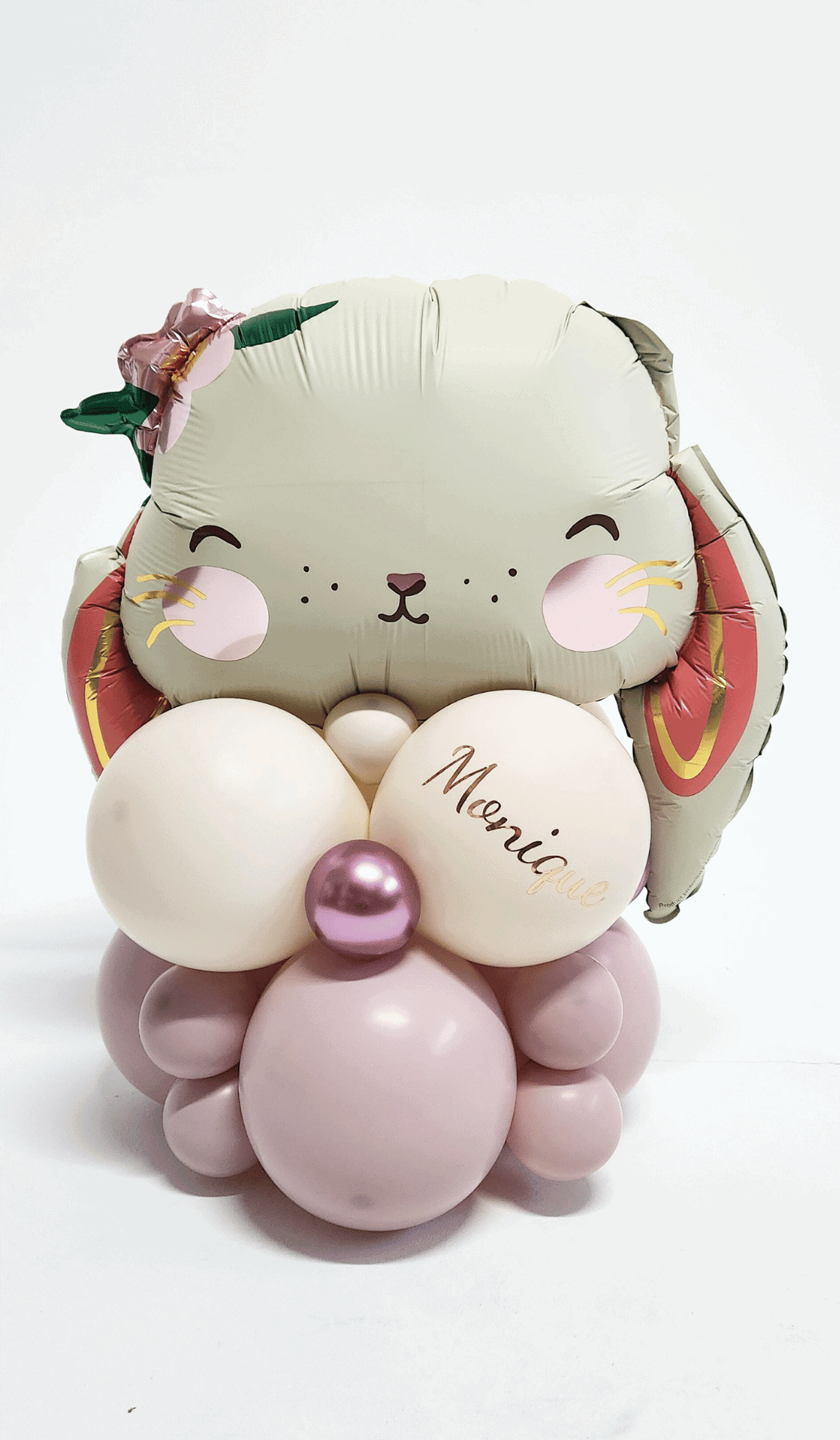 Organic Balloon Cluster Easter Rabbit Custom Text
