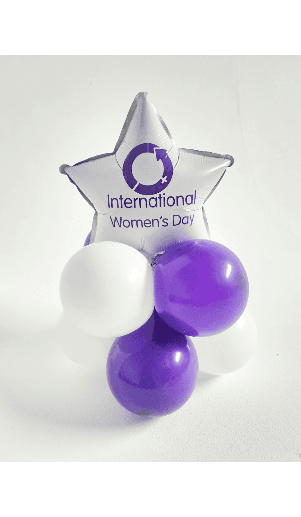 International Women's Day balloon table cluster