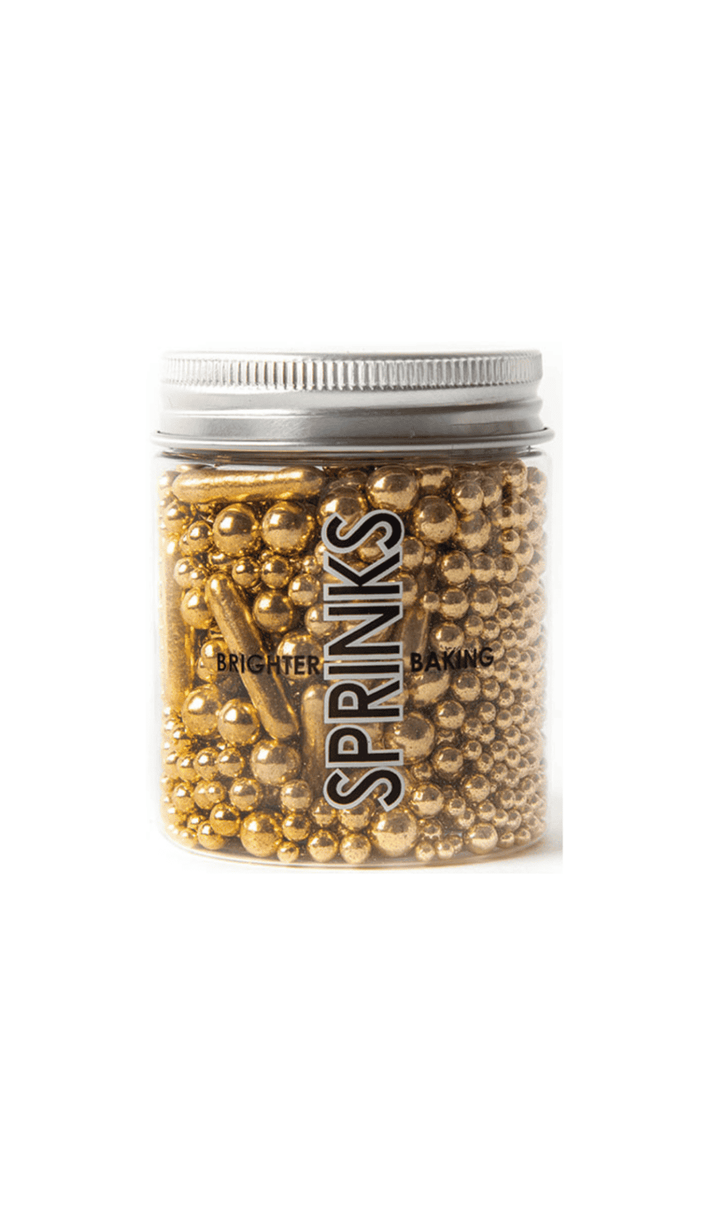 Sprinks Cake Decorating Sprinkles Bubble Bounce Shiny Gold 75gm Jar