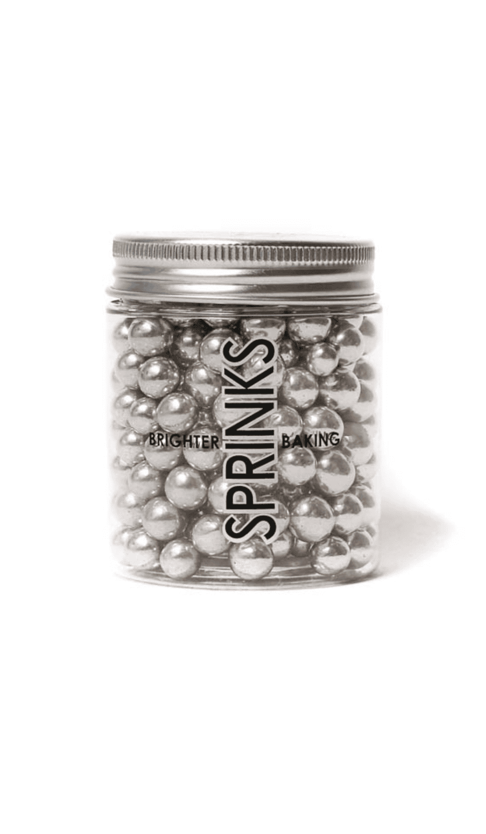 Sprinks Cachous 8mm Silver Sprinkles 85gm Jar Cake Decorating