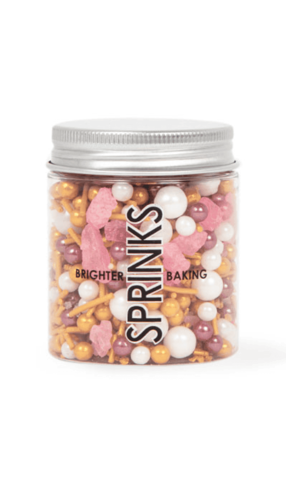 Sprinks Glam Rock Pink Gold White Sprinkles Cake Decorating 80gm Jar