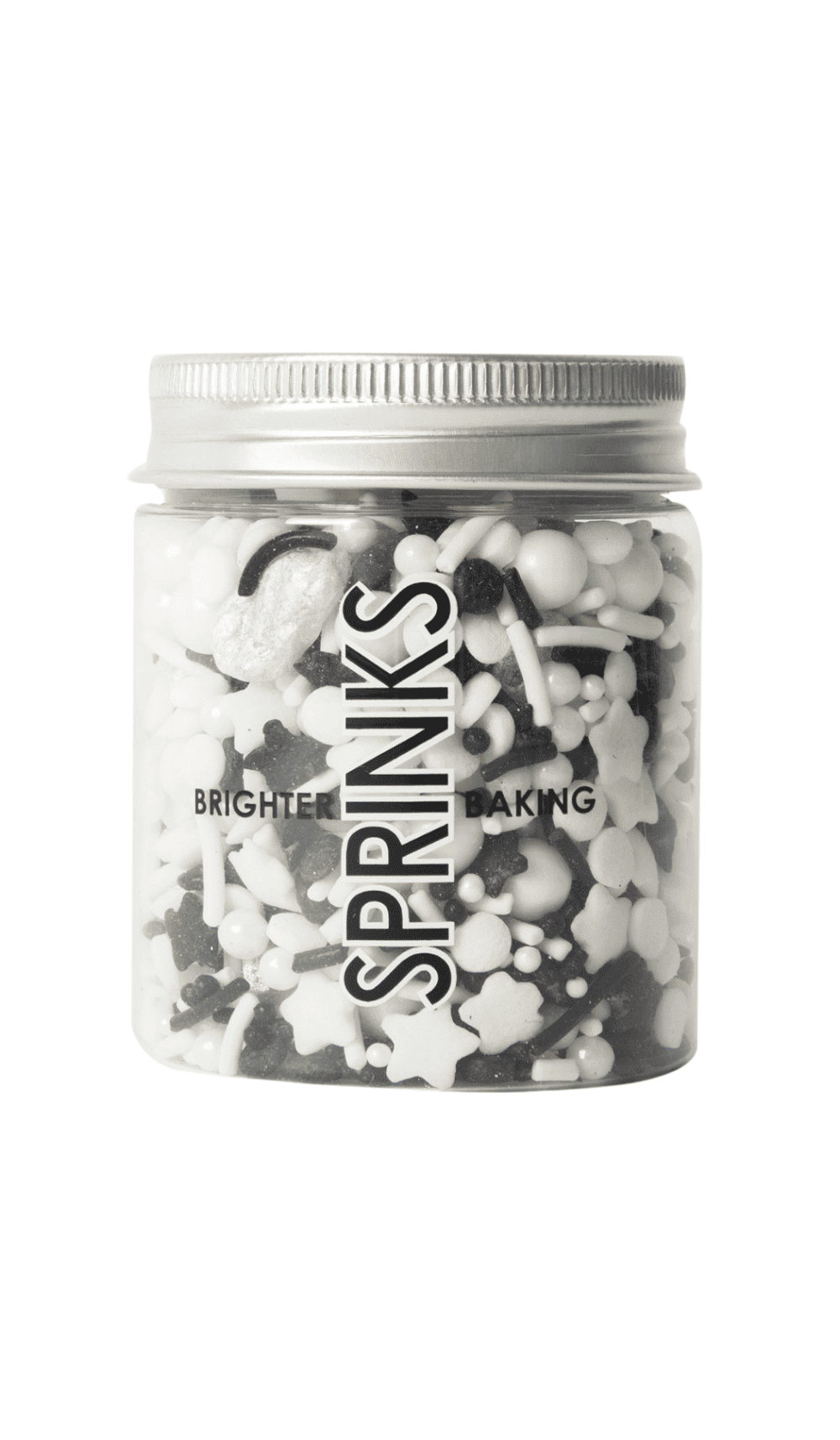 Sprinks Mono Rock Sprinkles Cake Decorating Black White Jar