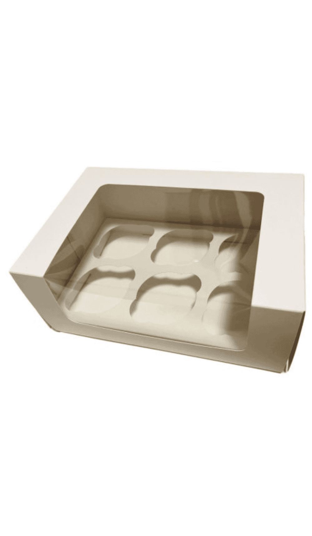 Cupcake Box White Cardboard holds 6 cupcakes