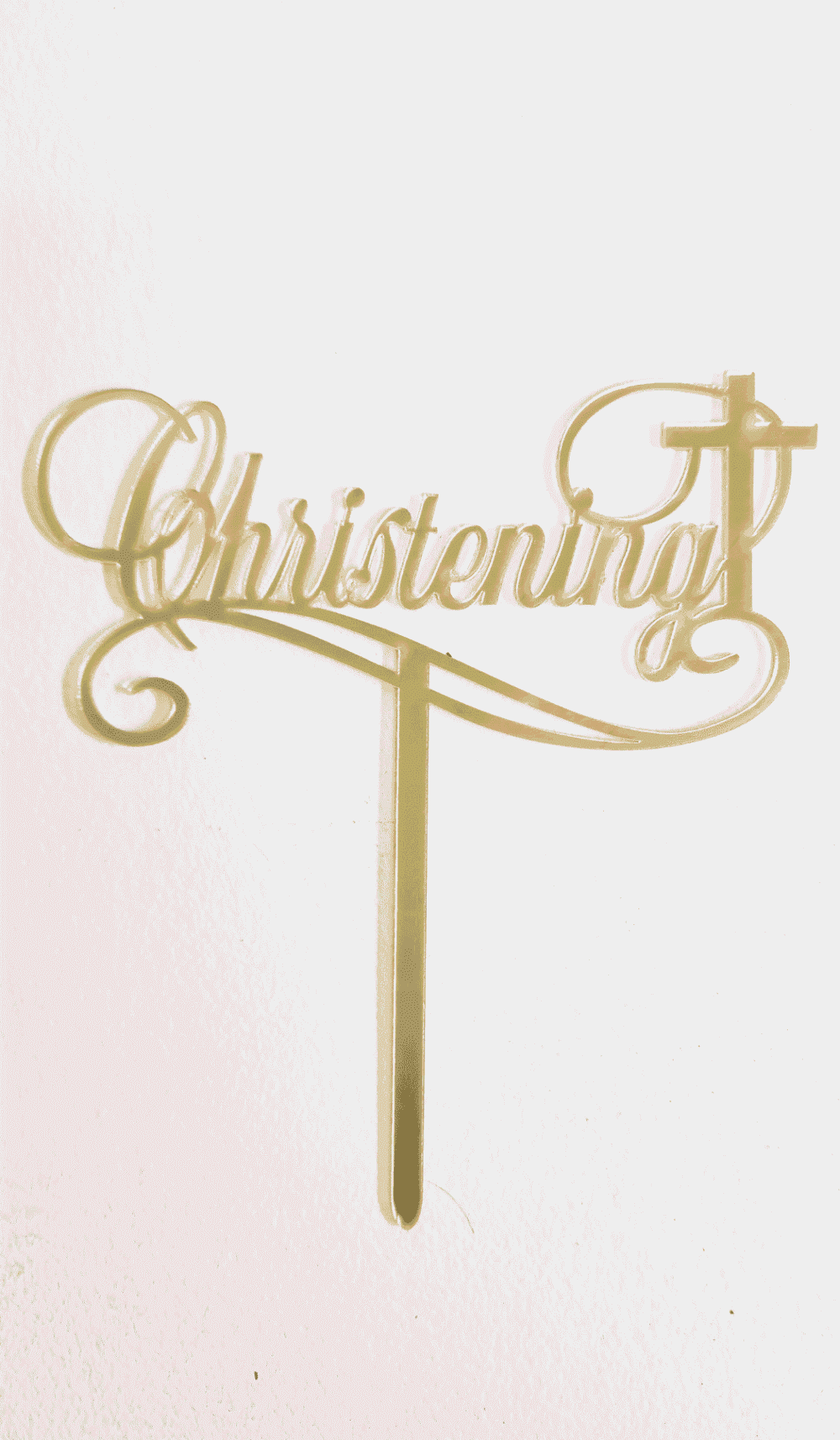 Gold Acrylic Cake Topper Christening Cross Religious