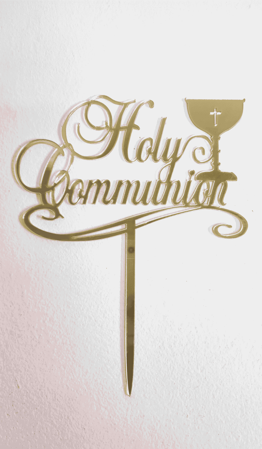 Gold Acrylic Cake Topper Holy Communion Cross Religious