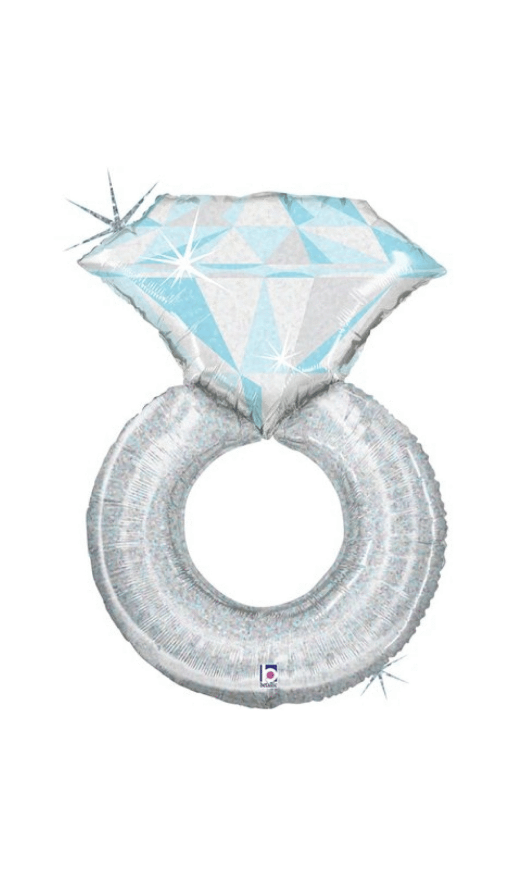 Wedding Engagement Foil Balloon Shape Silver Diamond