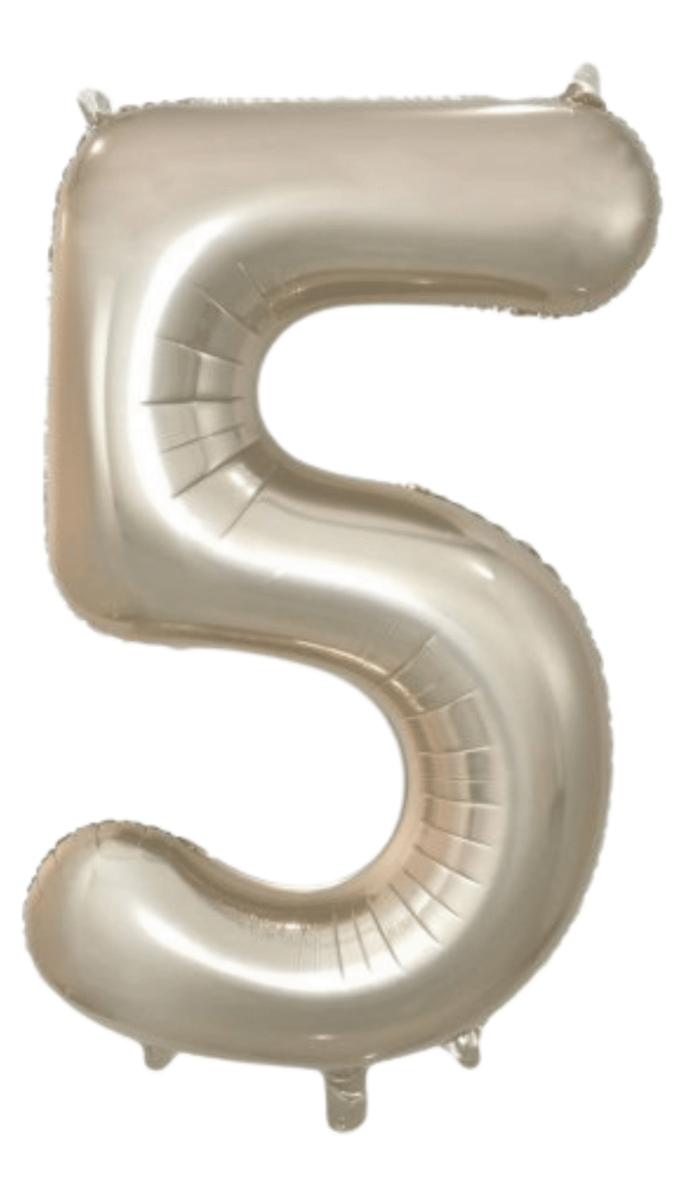 Large Foil Number Five Shape Balloon Champagne