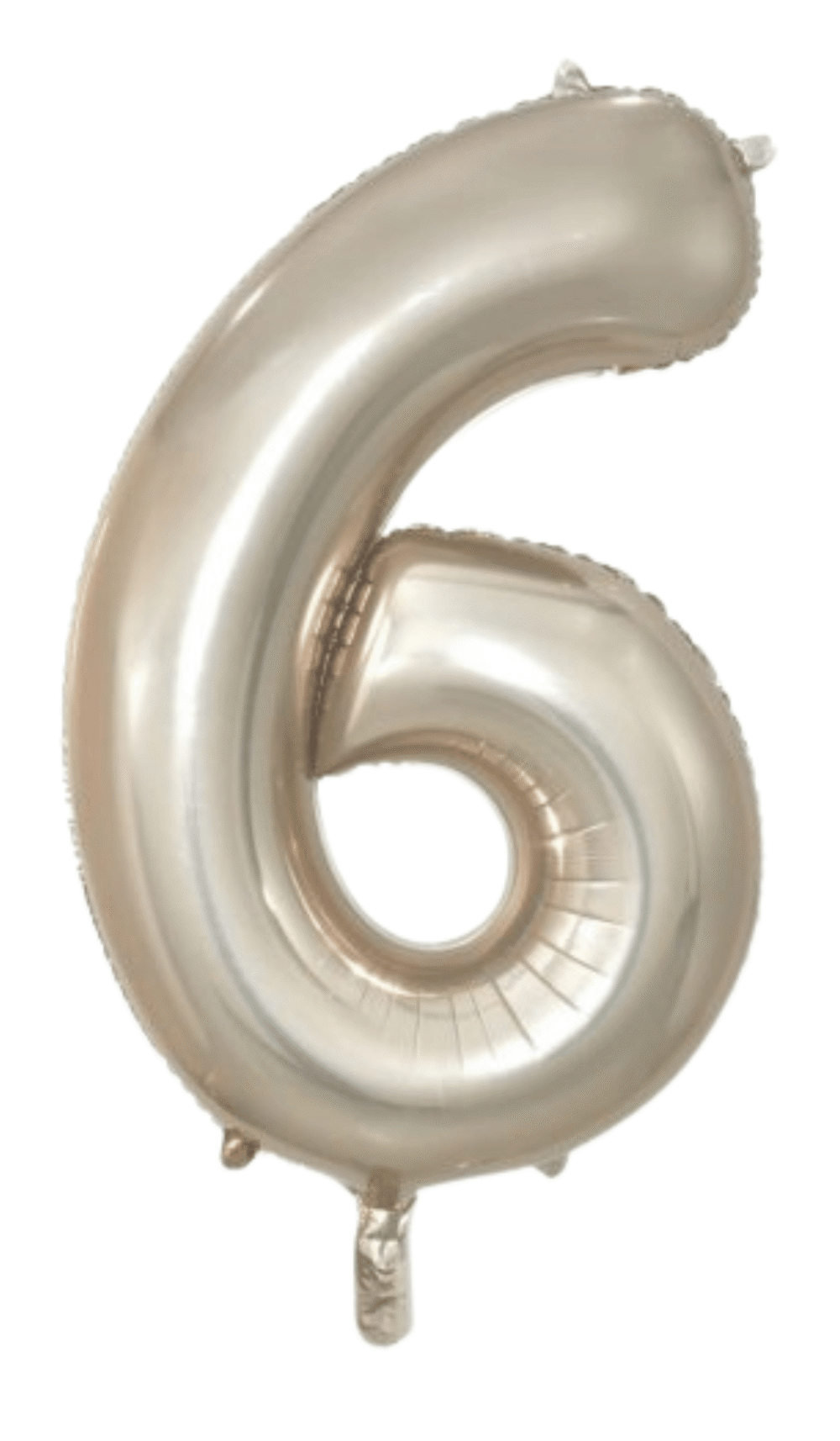 Large Foil Number Six Shape Balloon Champagne