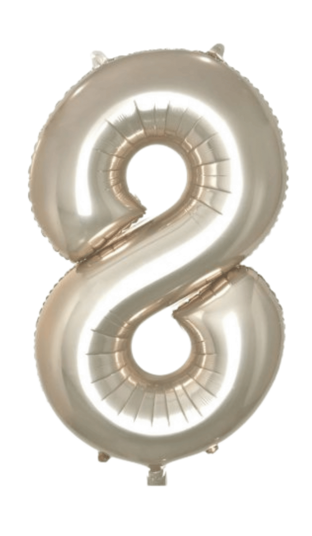 Large Foil Number Eight Shape Balloon Champagne