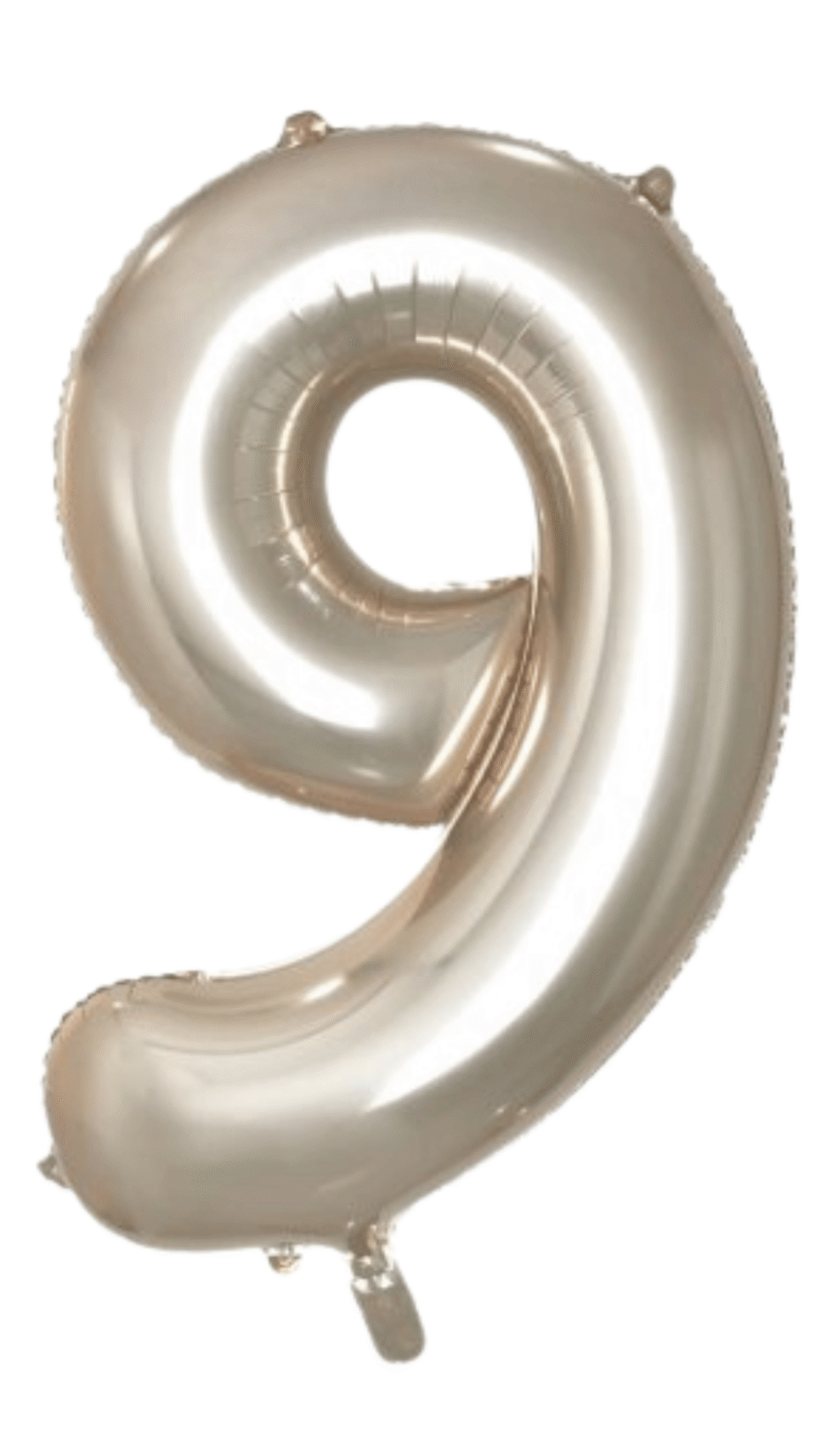 Large Foil Number Nine Shape Balloon Champagne