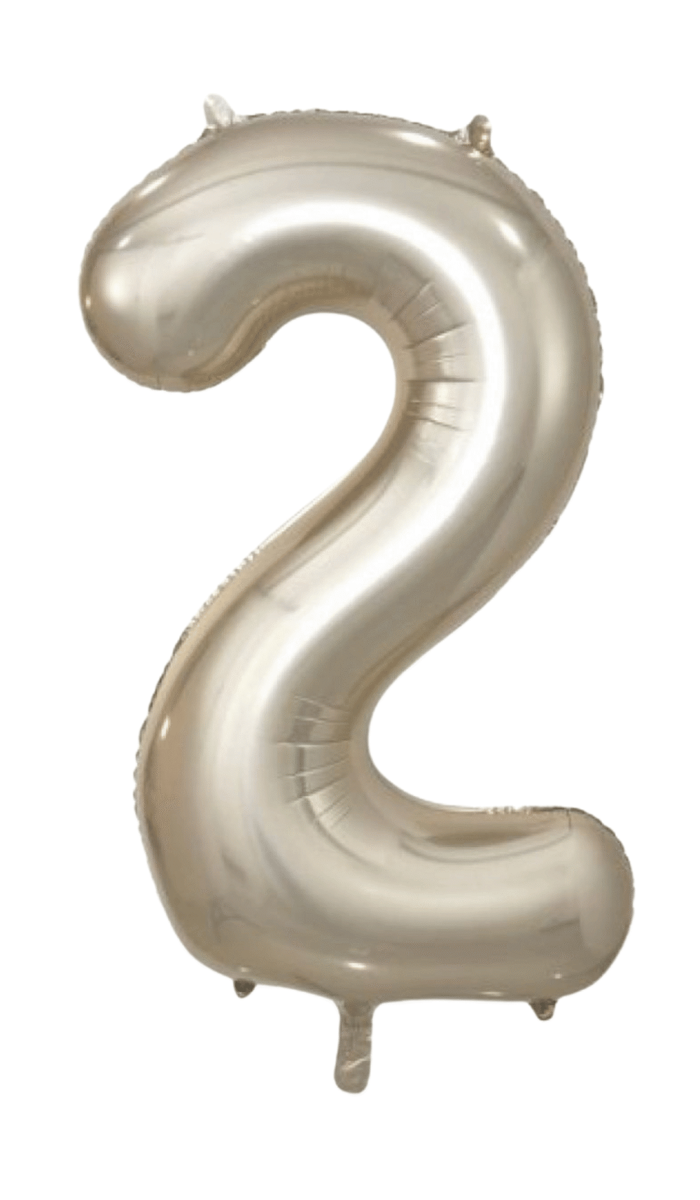 Large foil number balloon shape champagne two