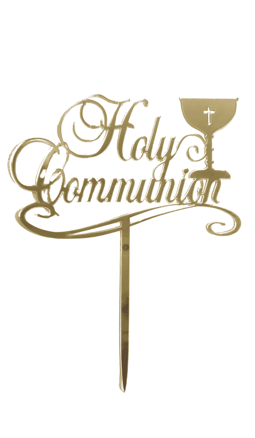 gold acrylic communion cake topper