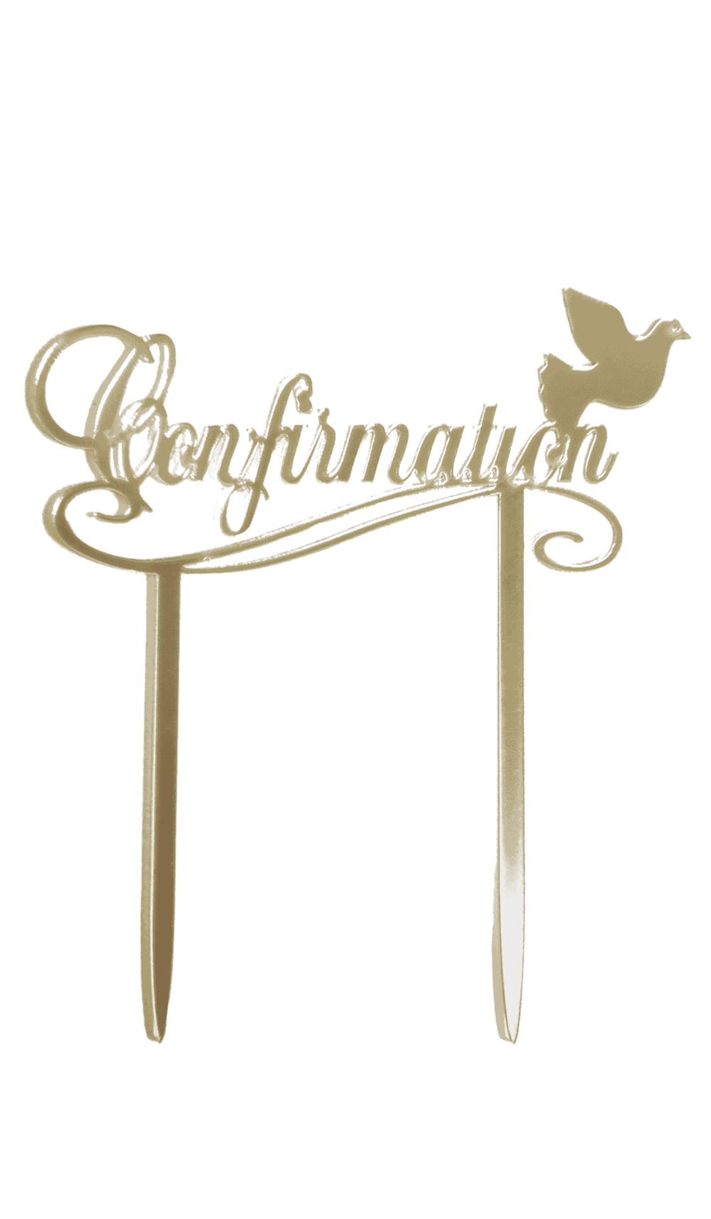 gold acrylic religious confirmation cake topper