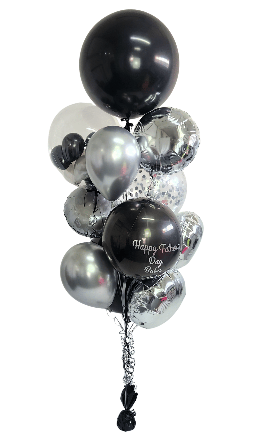 Premium Jumbo Balloon Bouquet Black Silver