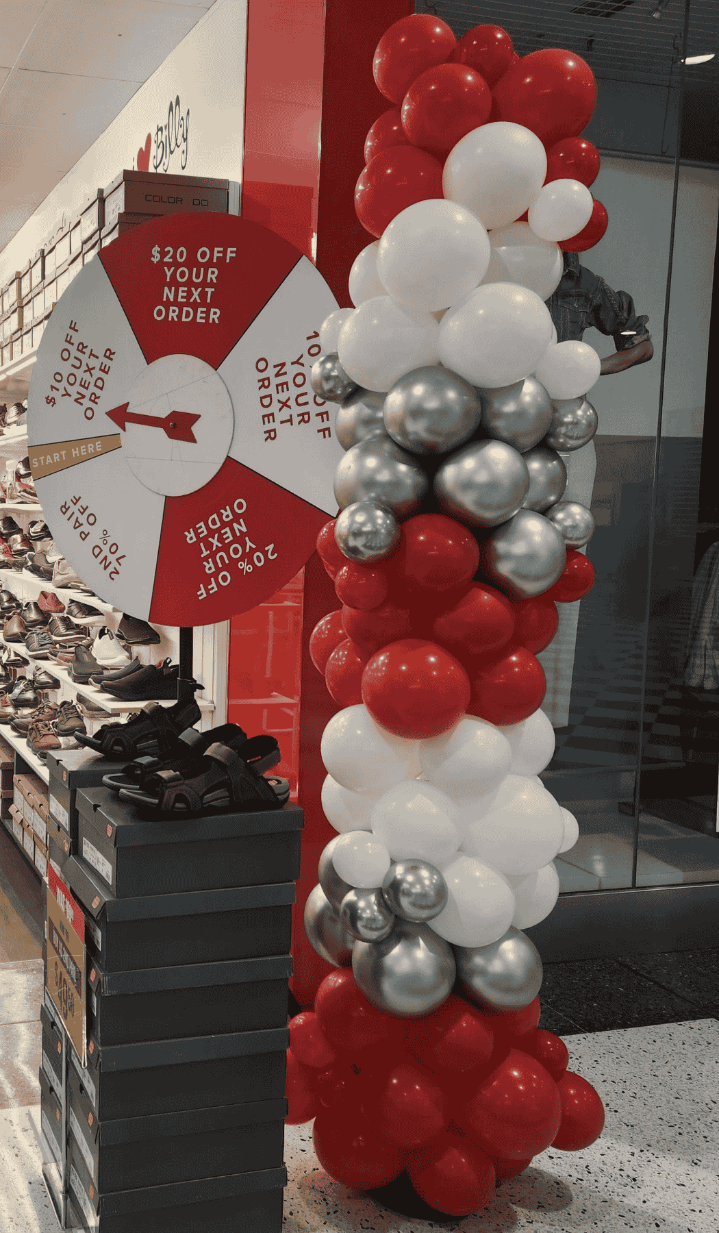Organic balloon columns floor stand