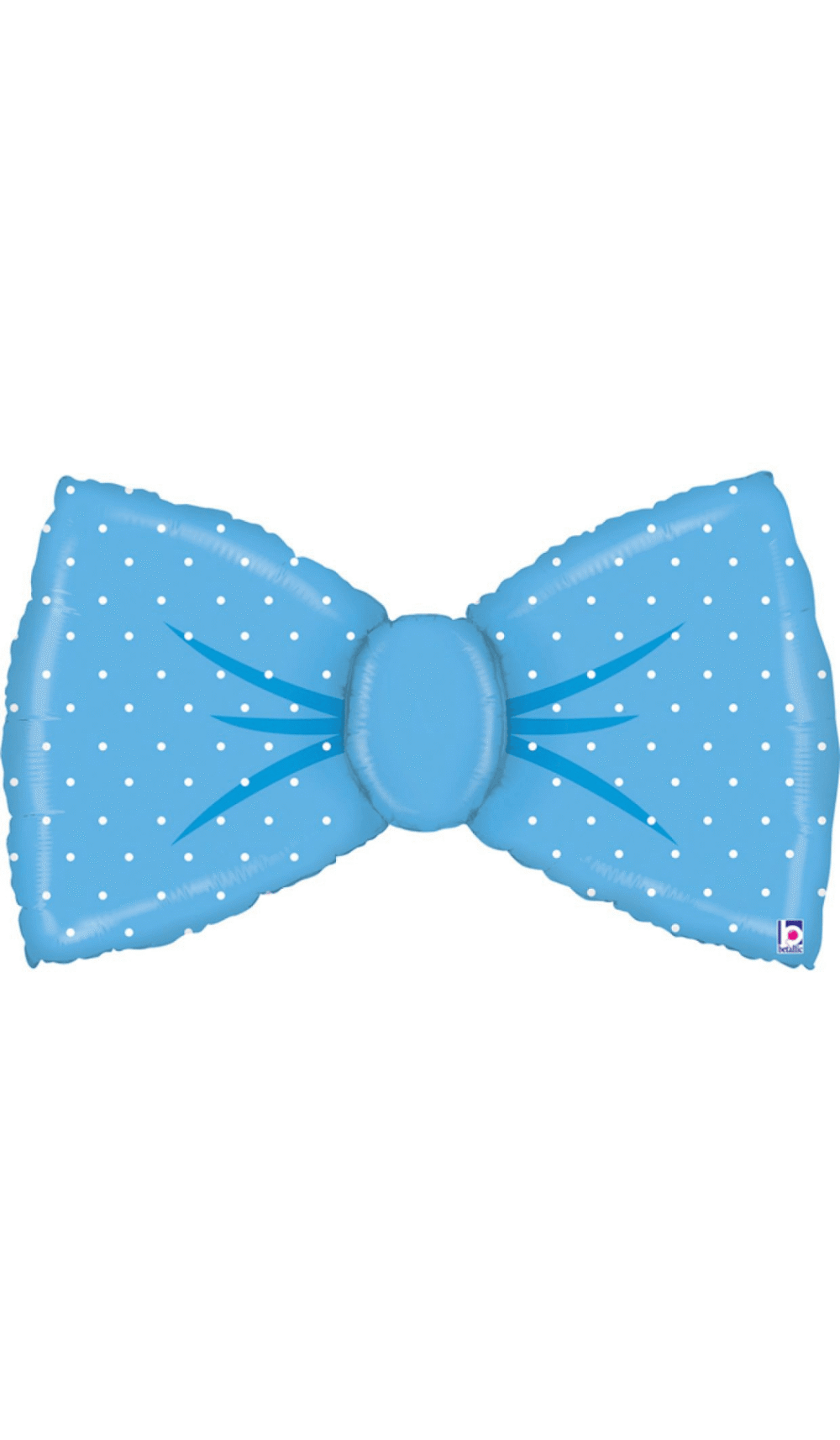 Blue polka dot bow tie foil balloon shape baby shower