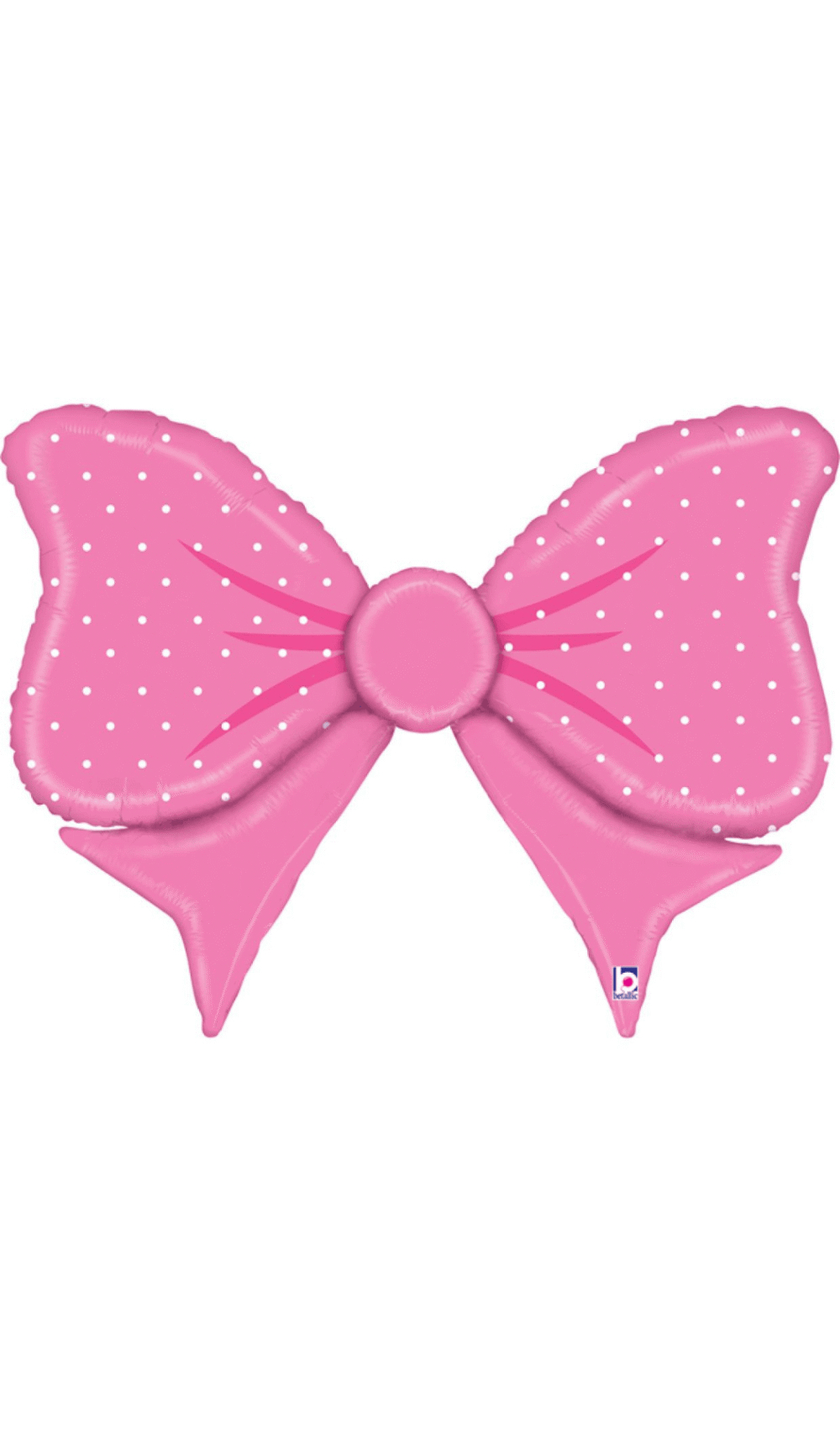 pink polka dots bow ribbon foil balloon shape