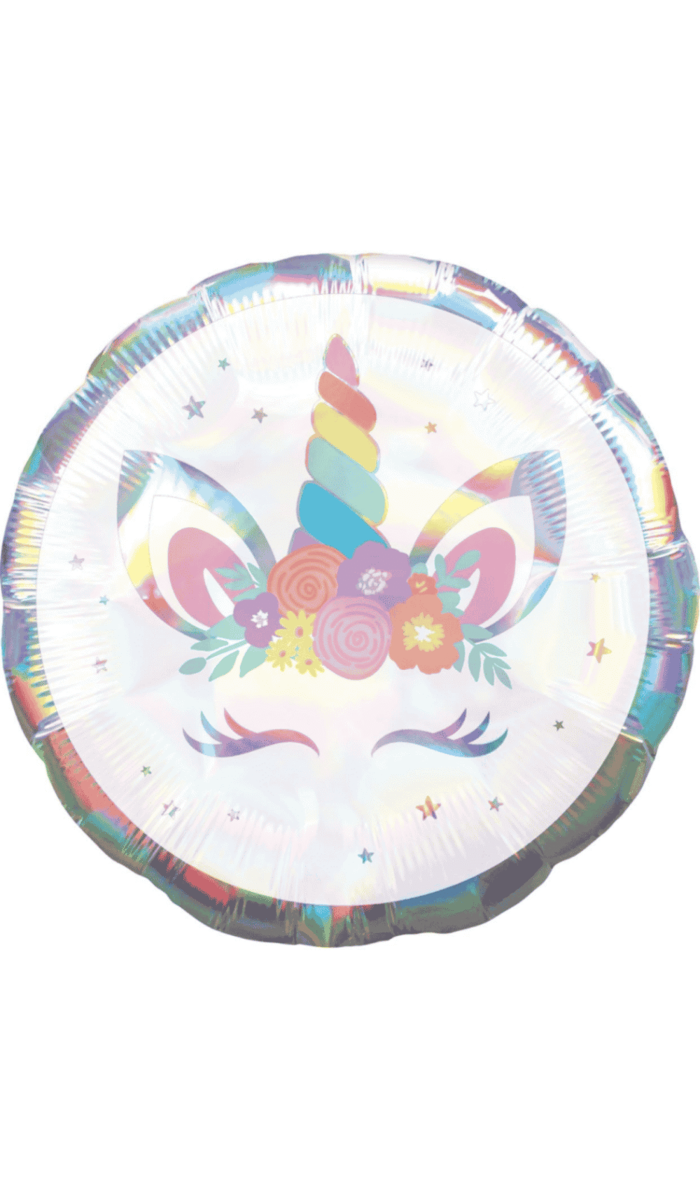 unicorn iridescent foil balloon pastel anagram