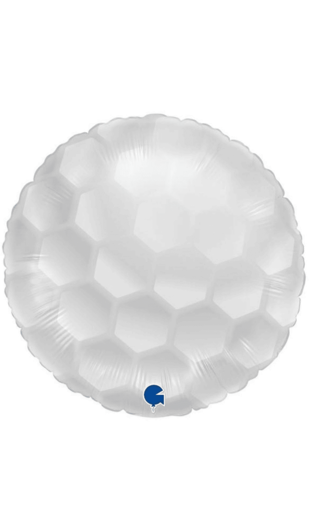 White grey round golf ball foil balloon