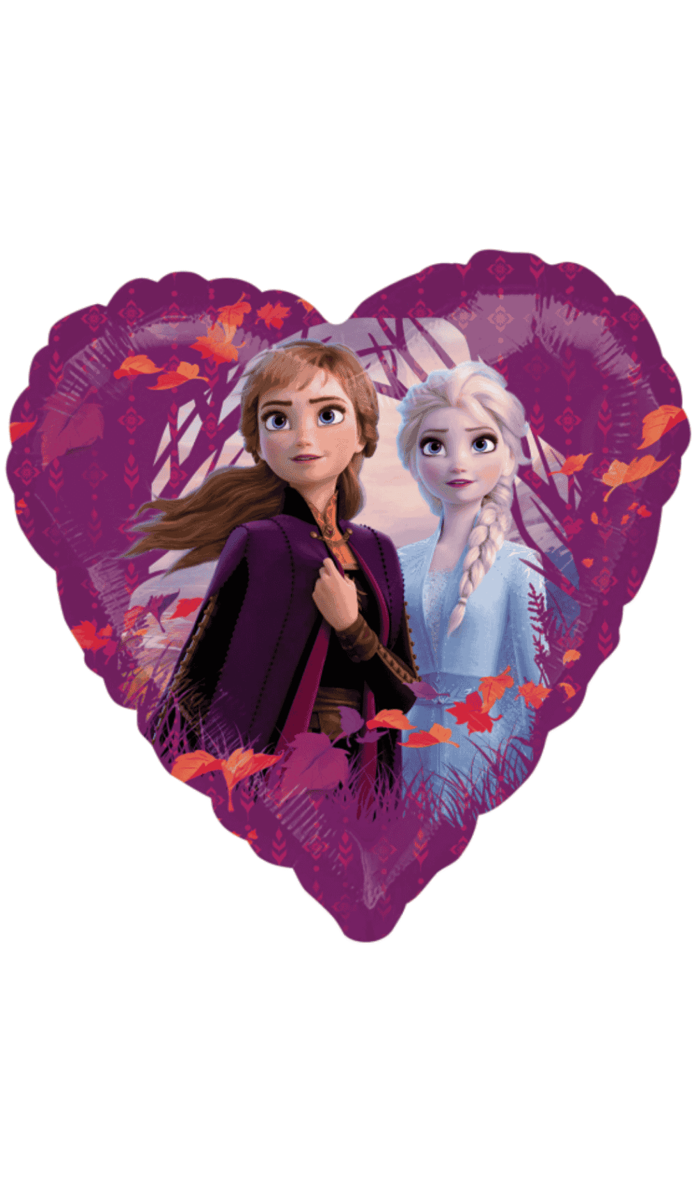 Frozen Elsa Ana heart shaped foil party balloon
