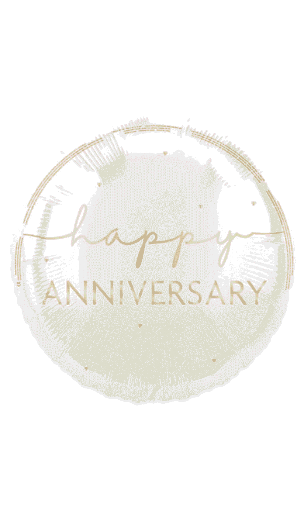 happy anniversary white gold foil balloon round