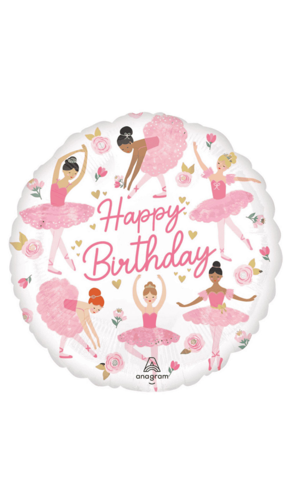 happy birthday ballerina dance foil balloon pin