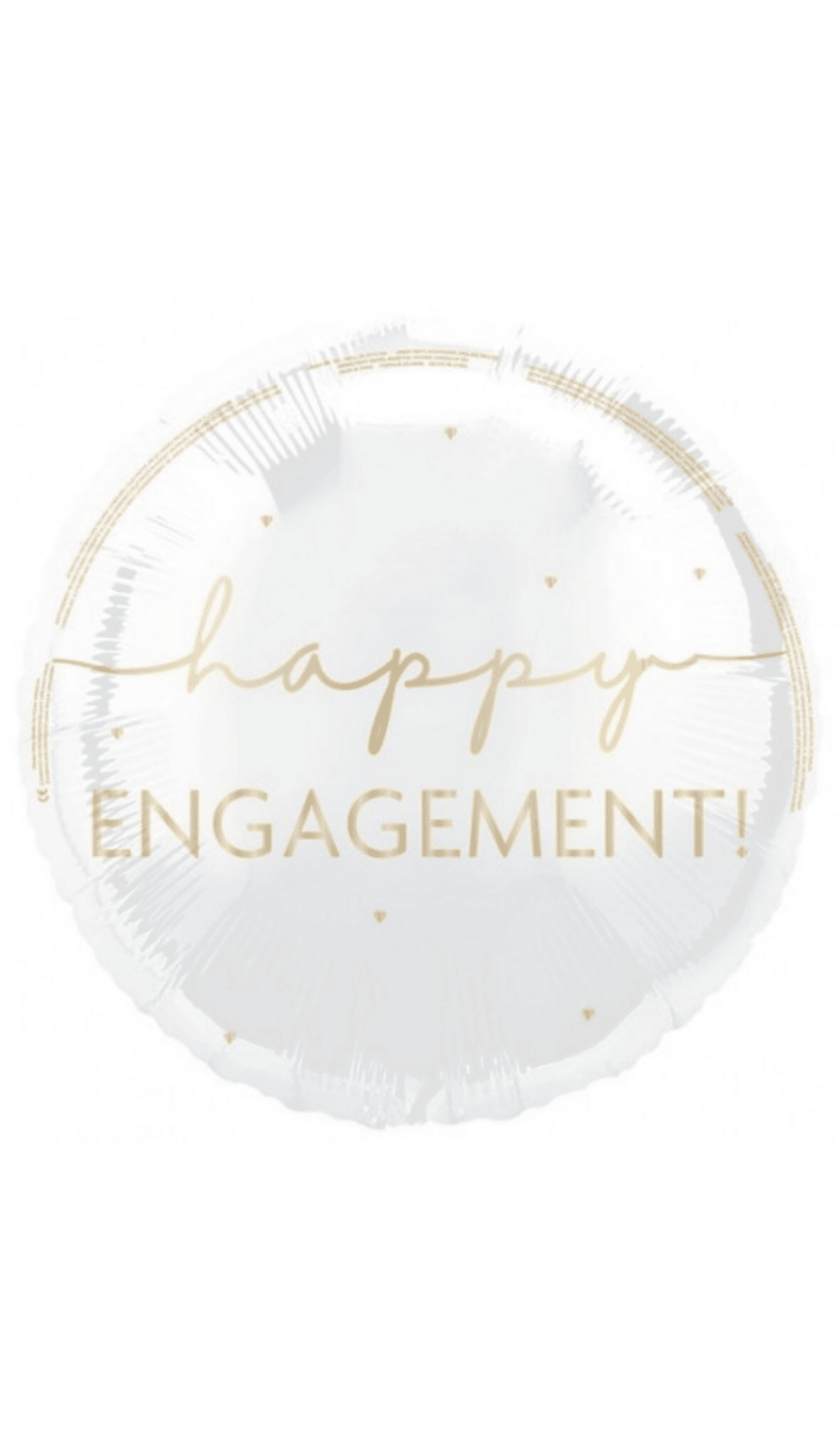 happy engagement foil balloon white gold