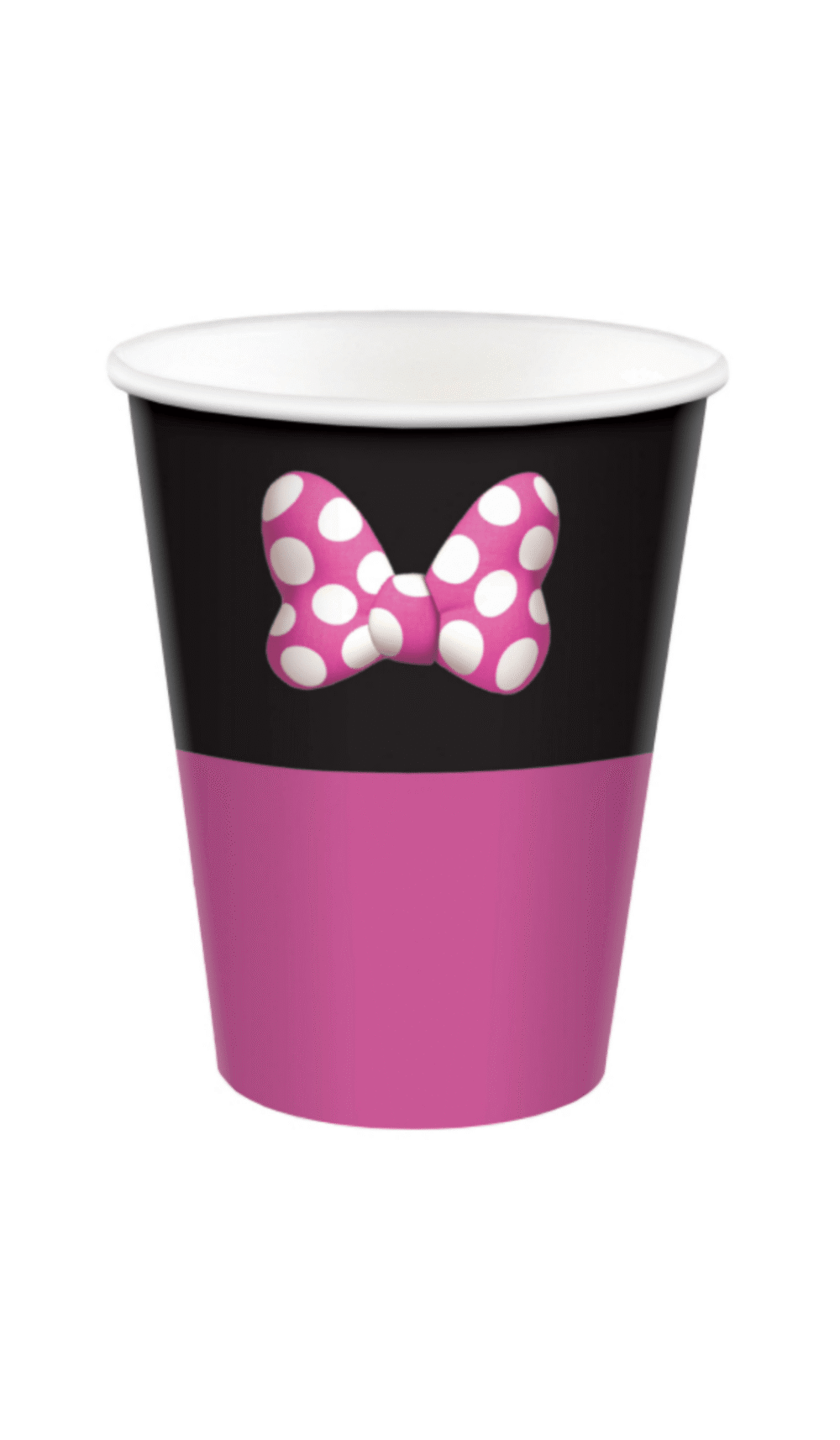 Minnie mouse forever pink polka dots bow paper party cups