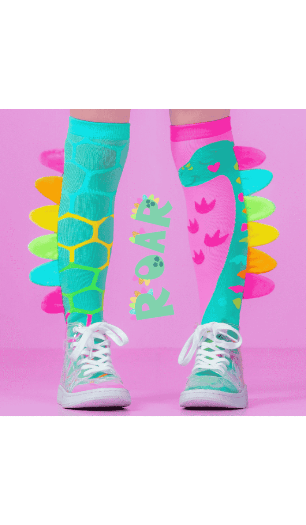 MADMIA pink roar dinosaur novelty socks kids
