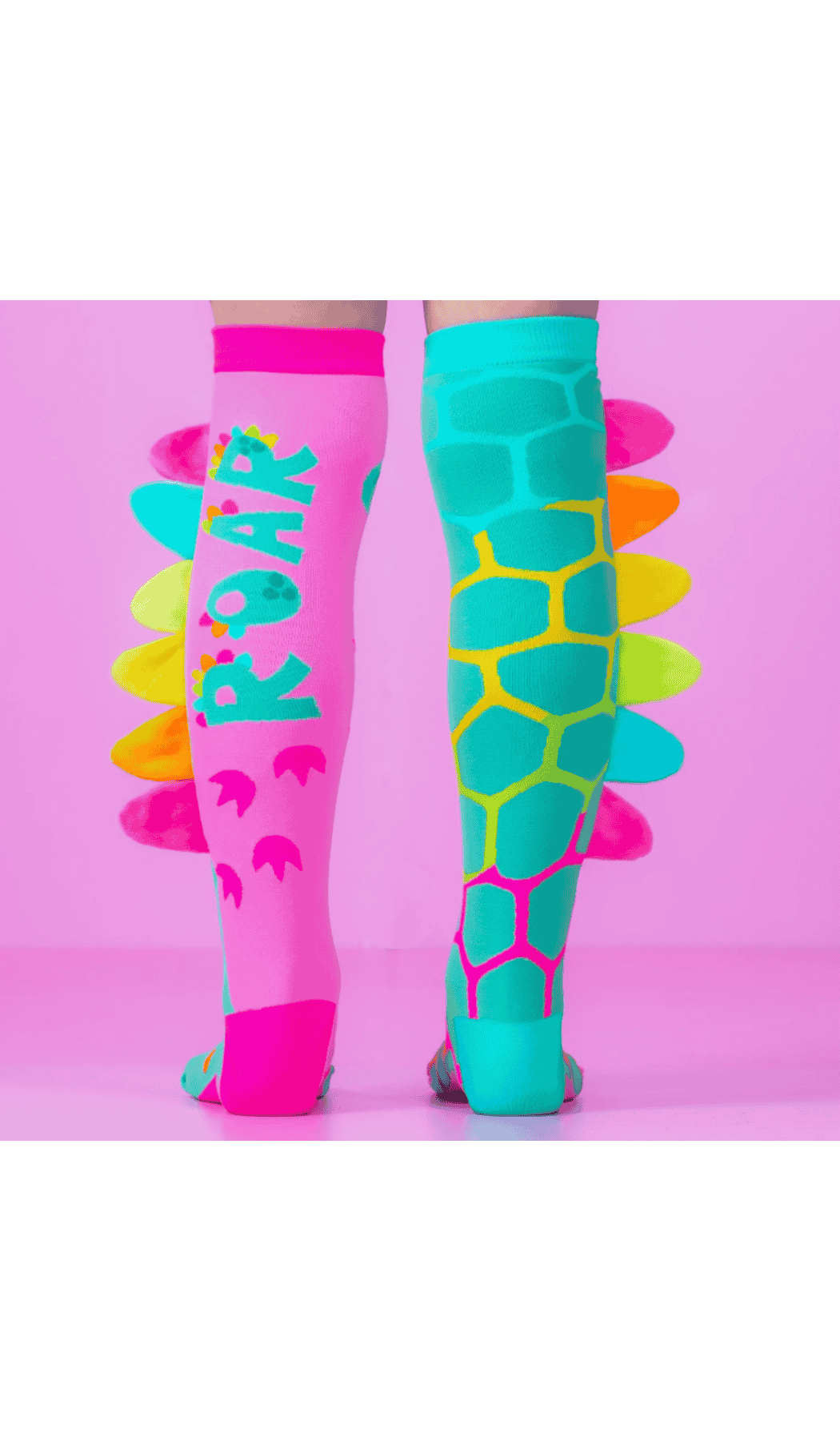 MADMIA pink roar dinosaur novelty socks kids