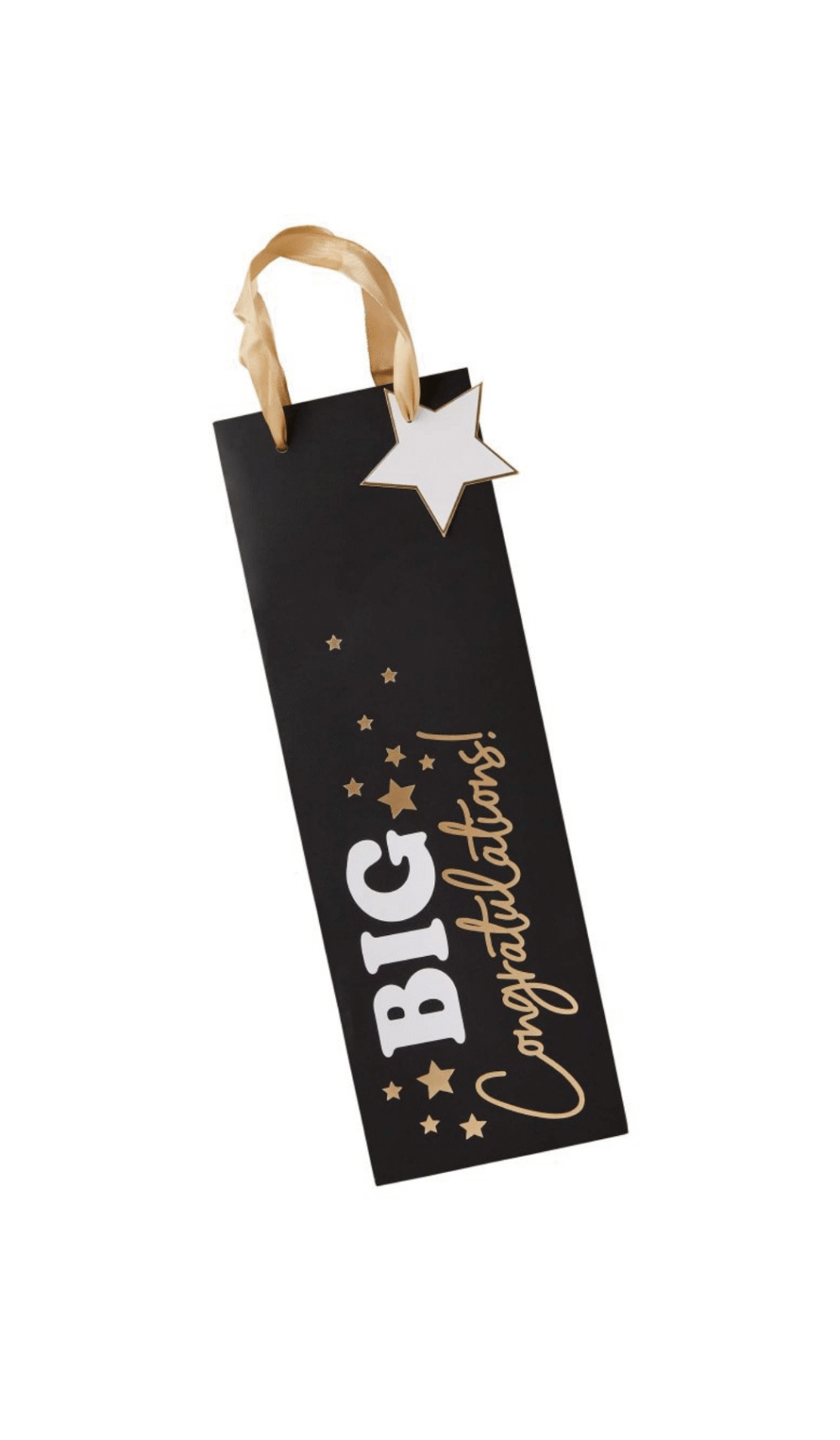 congratulations wine bottle gift bag black gold