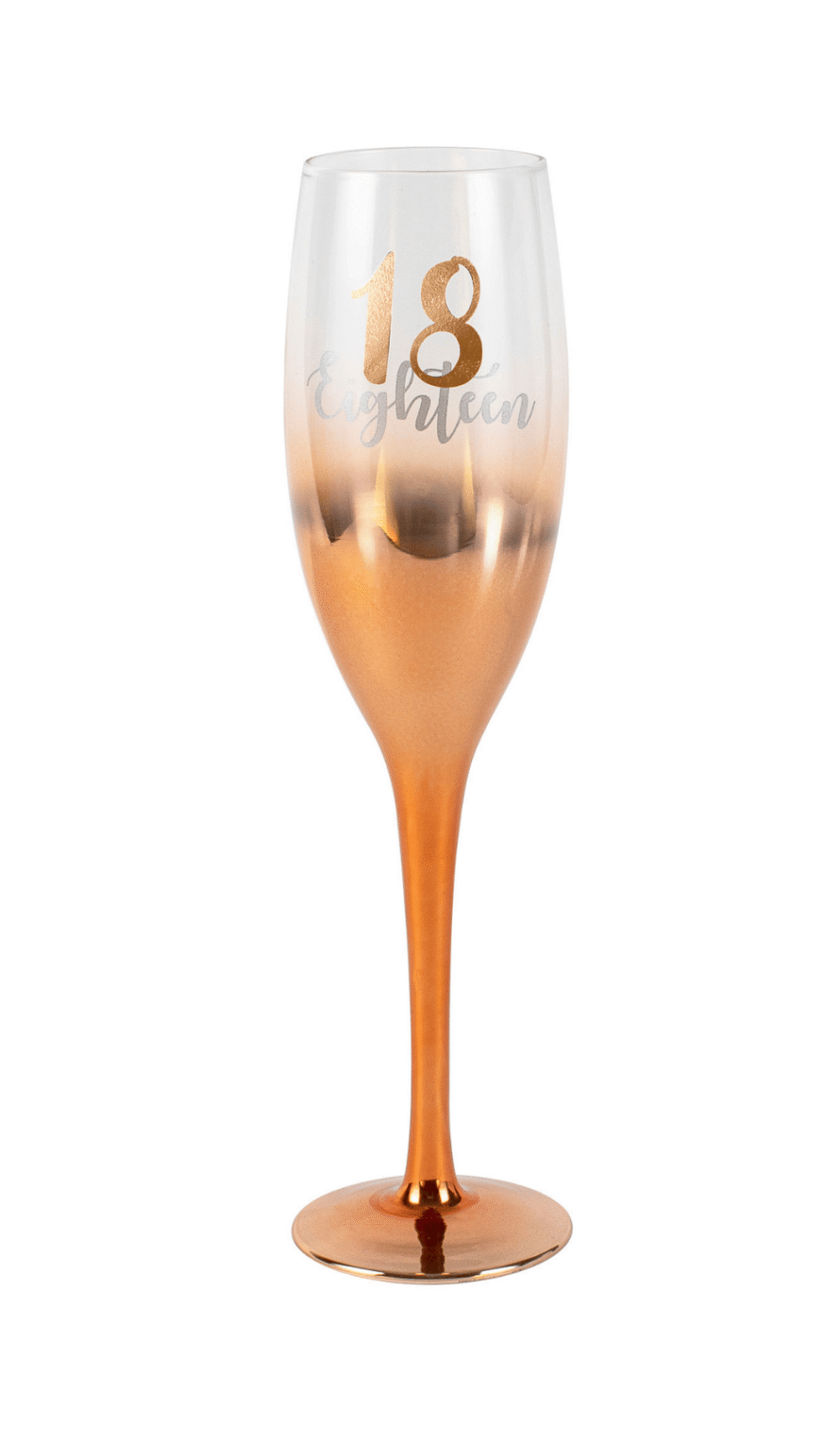 Ombre Rose Gold Champagne Glass 18 Thirty Birthday Gift