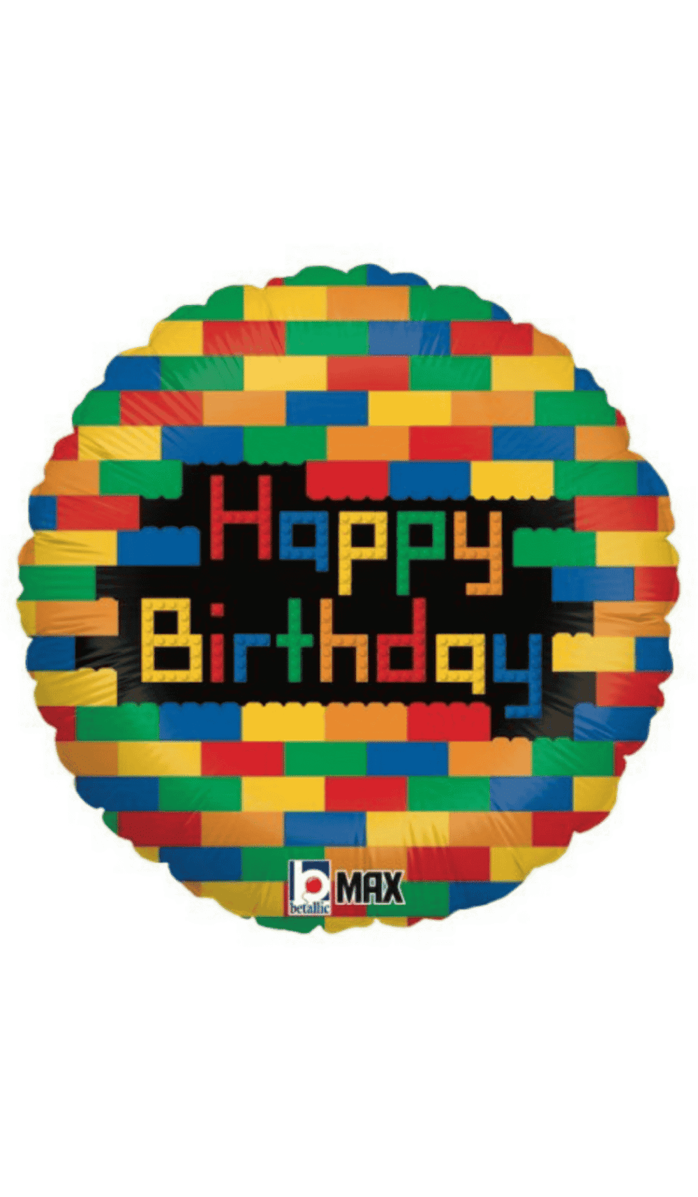 Bricks Lego Blocks Happy Birthday round Foil Balloon