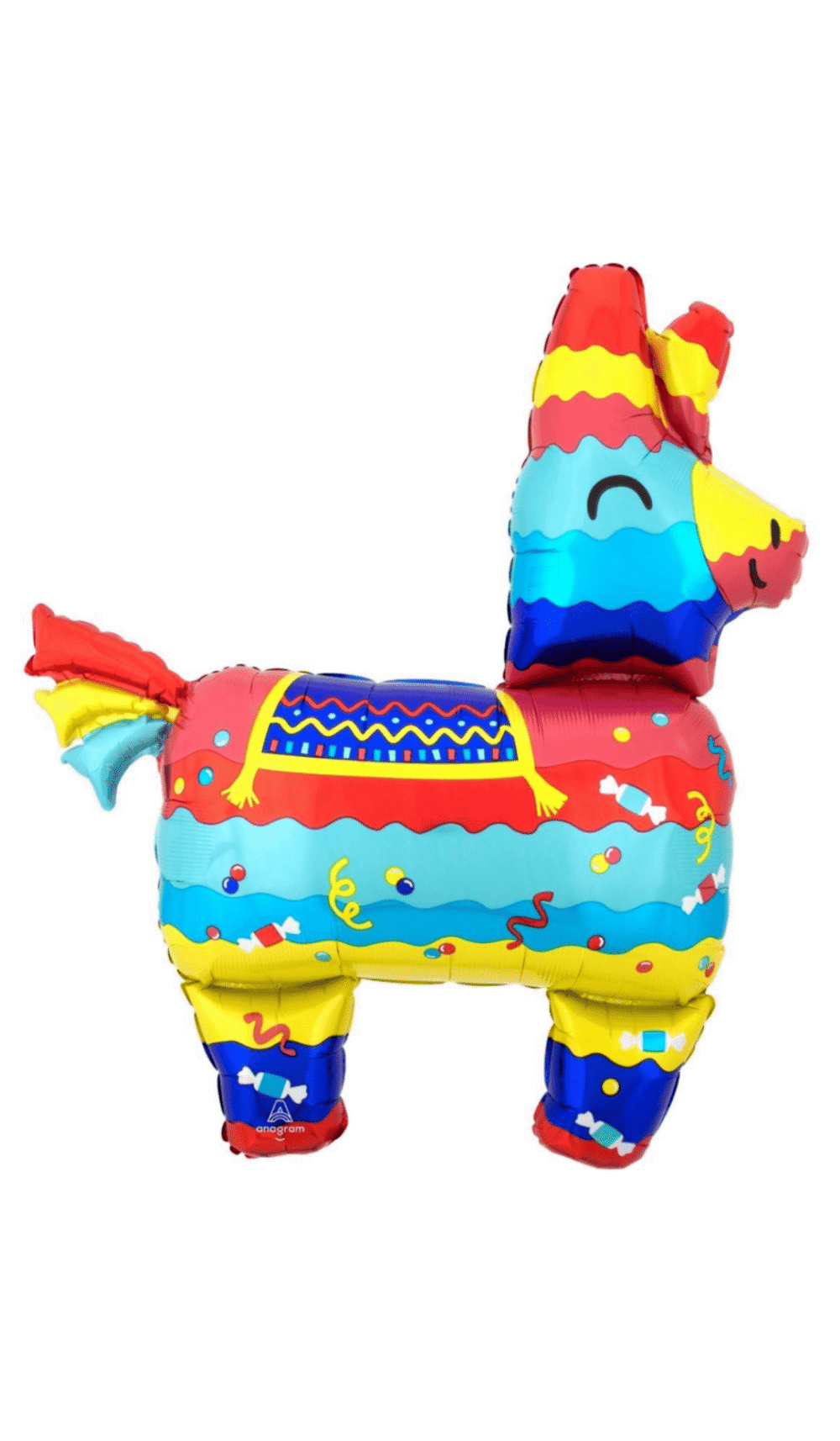 Fiesta Donkey Pinata rainbow mexican theme foil balloon shape