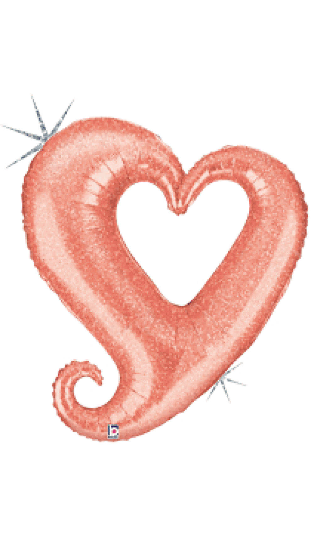 Rose Gold Open Heart Foil Shape Balloon